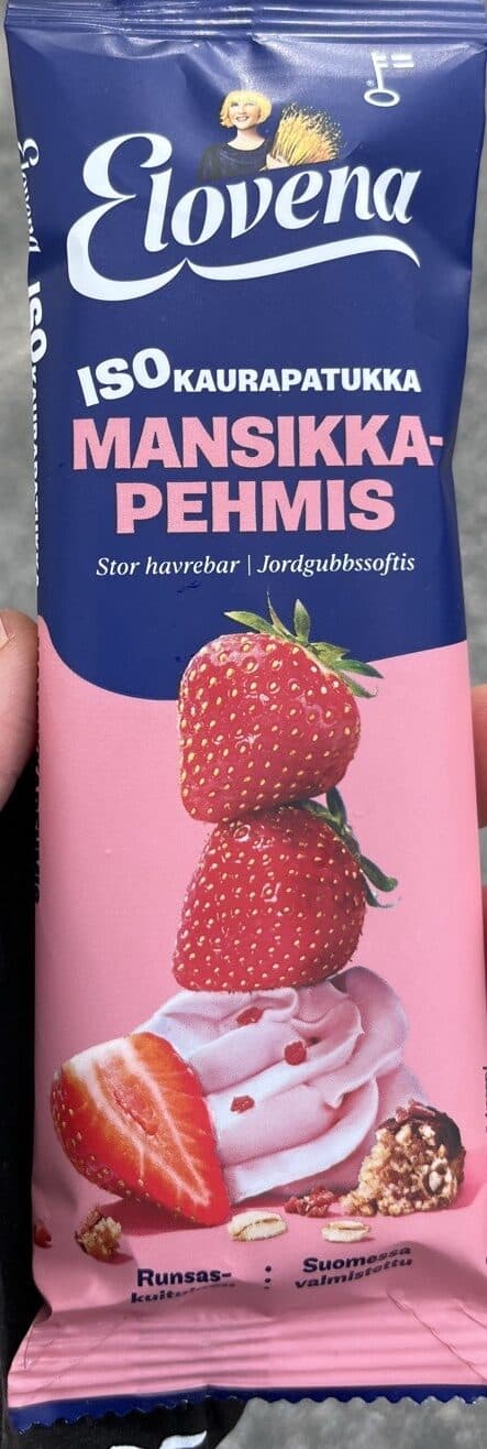 Elovena Mansikkapehmis iso kaurapatukka packshot