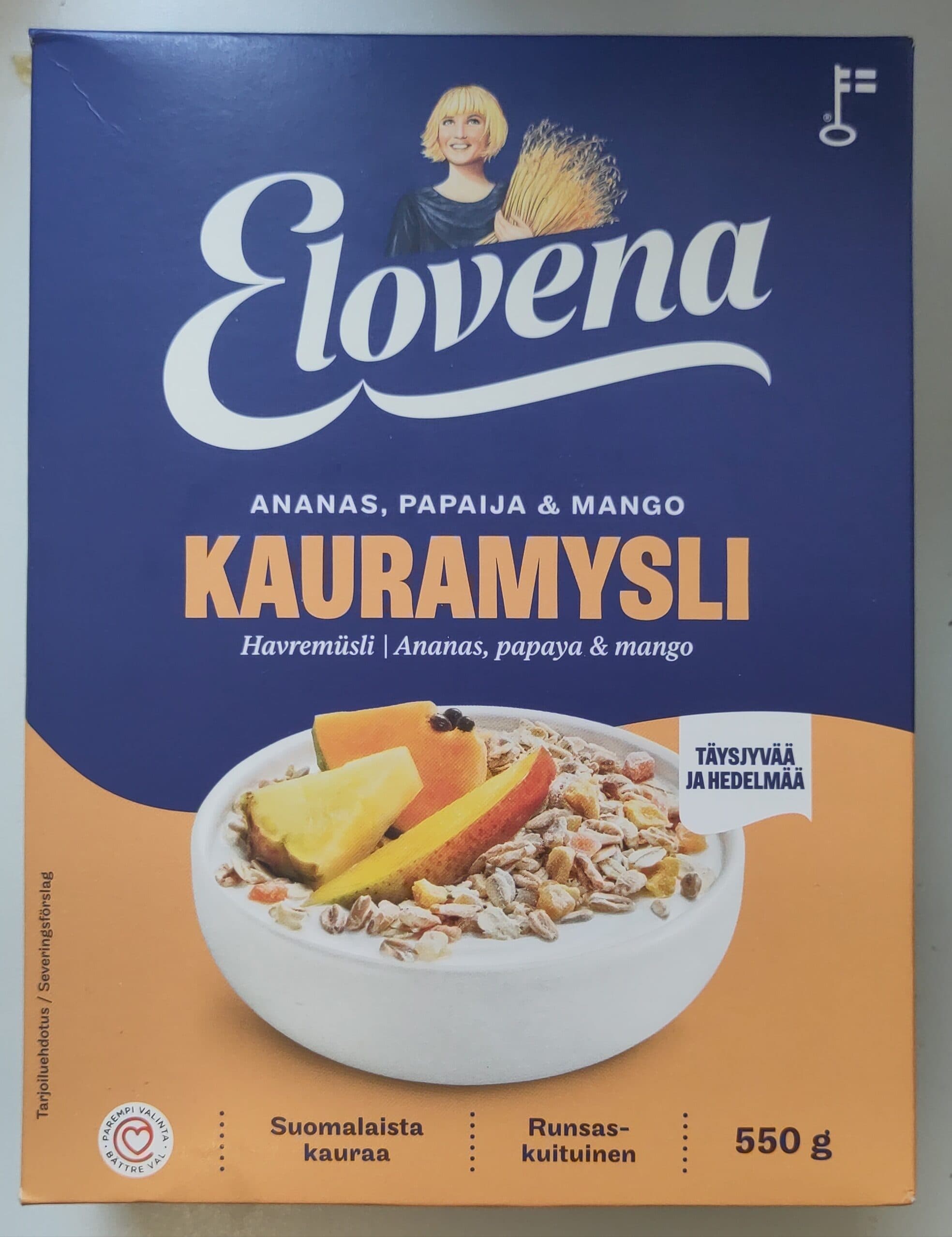 Elovena Kauramysli ananas, papaija & mango packshot