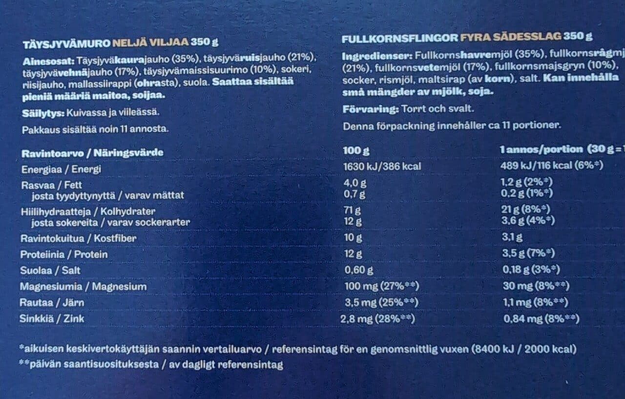Elovena Neljä Viljaa Tyynymurot packshot
