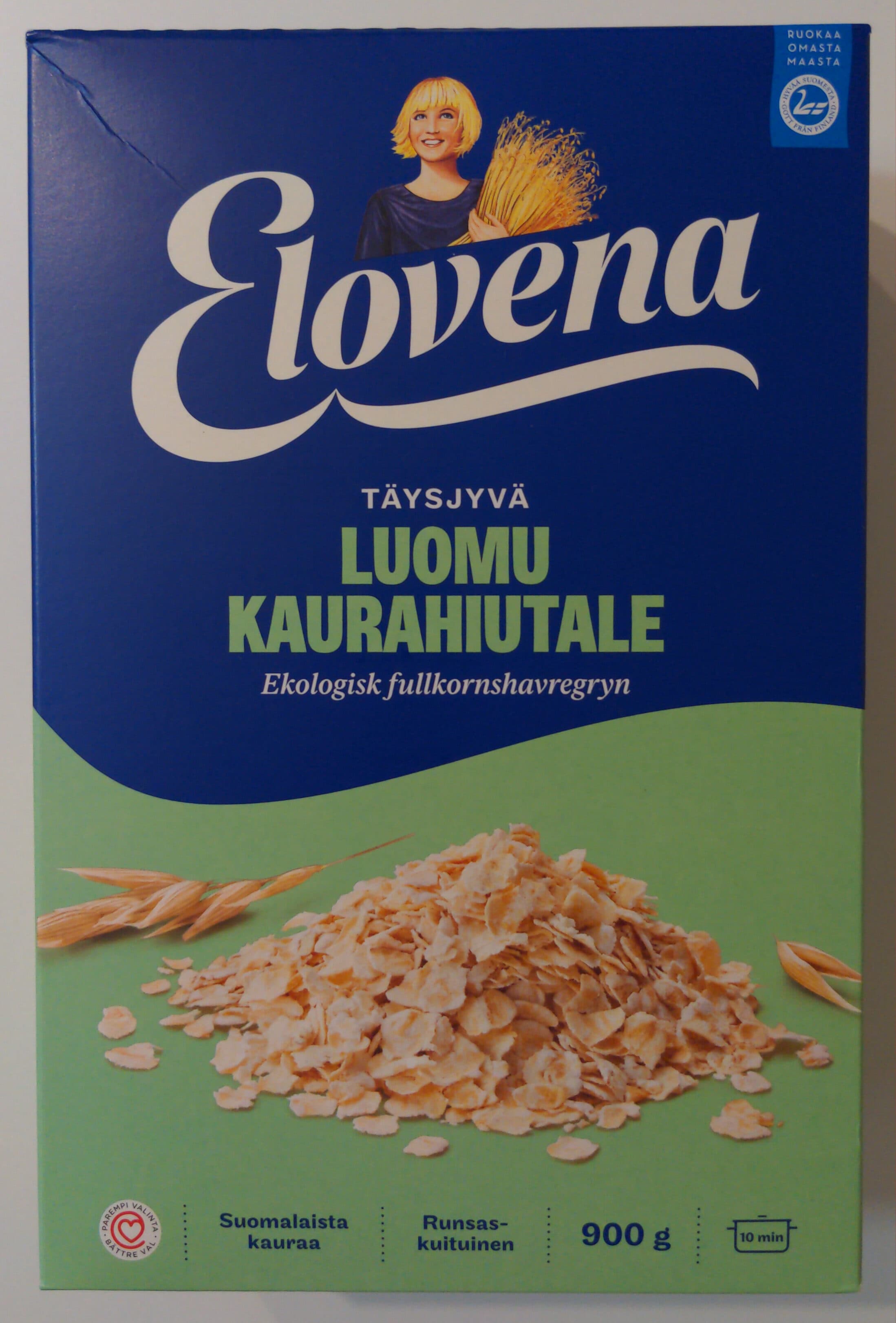 Elovena Täysjyvä luomu kaurahiutale packshot