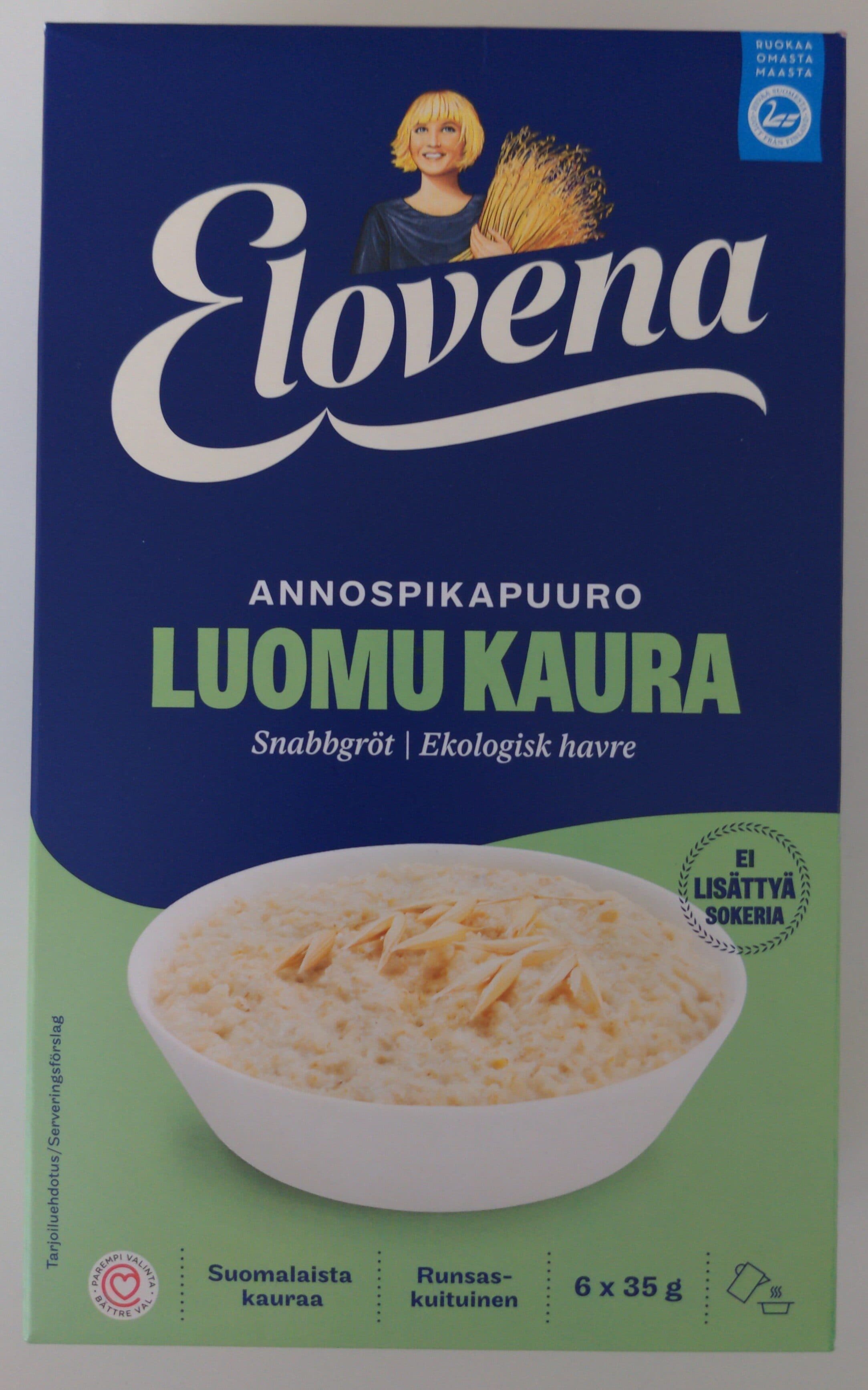 Elovena Annospikapuuro luomu kaura packshot