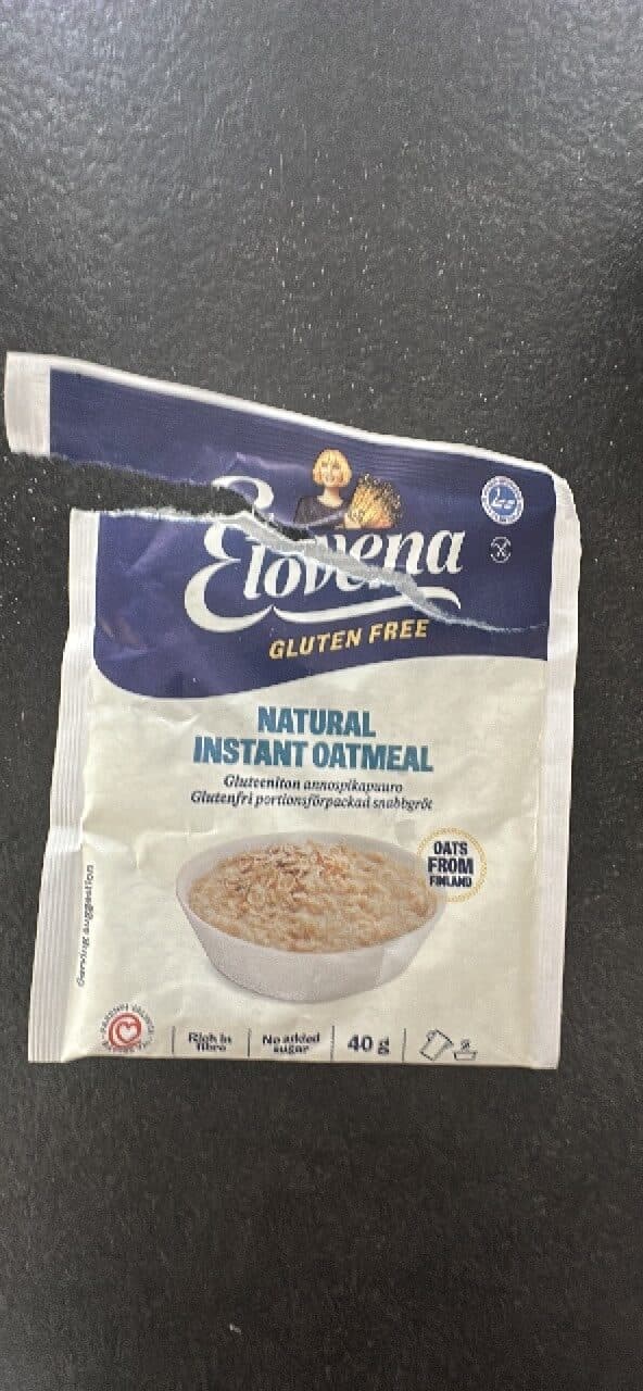 Elovena NATURAL INSTANT OATMEAL packshot