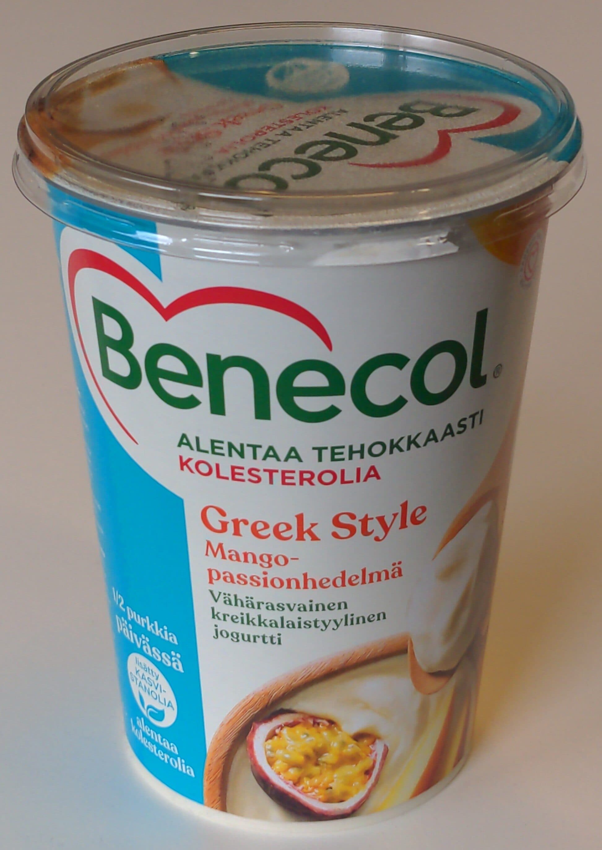 Benecol Greek style mango-passionhedelmä packshot