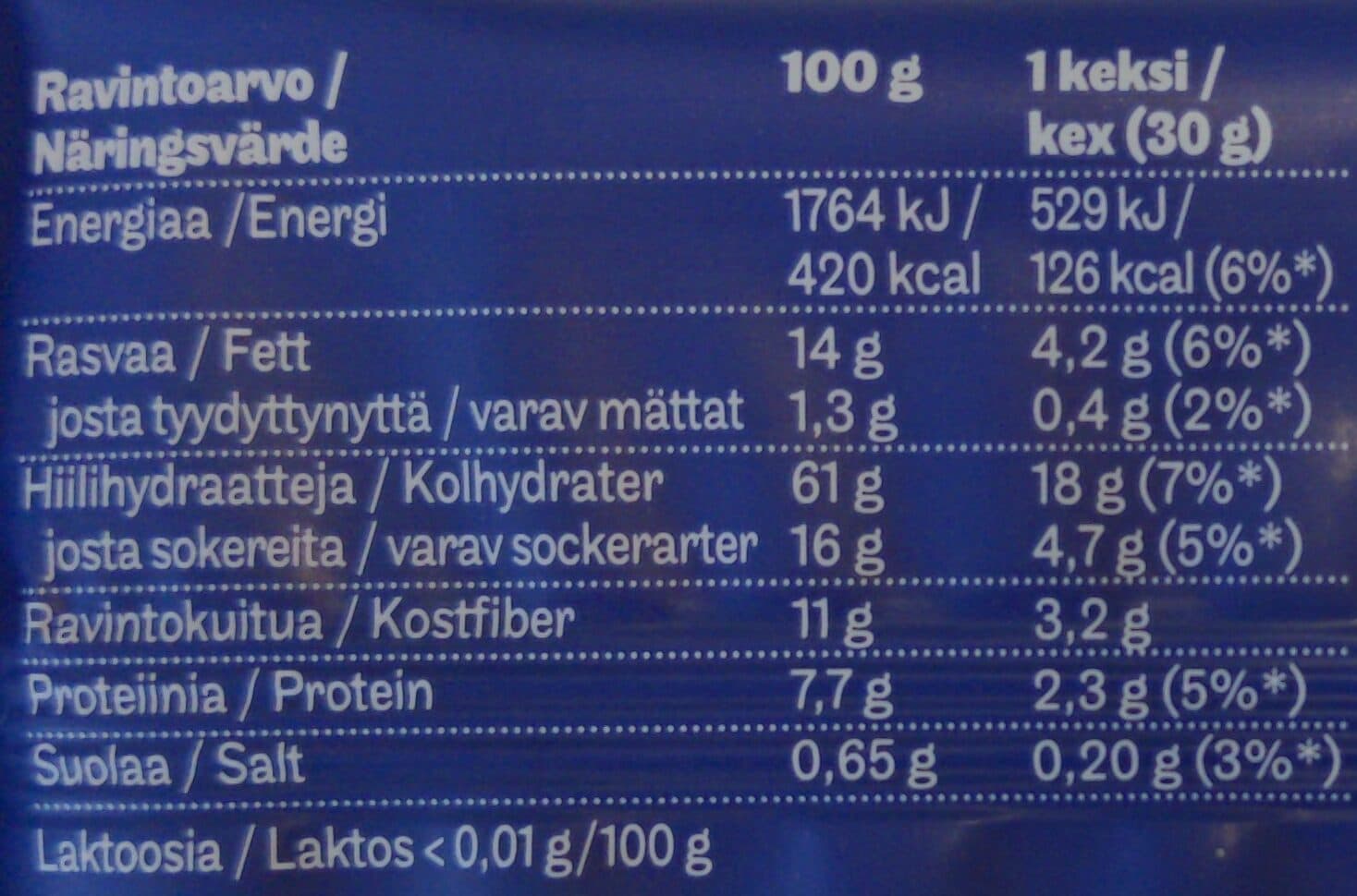 Elovena Välipalakeksi Mansikka & Raparperi packshot