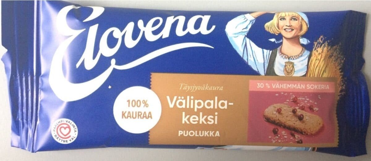 Elovena Välipalakeksi puolukka packshot