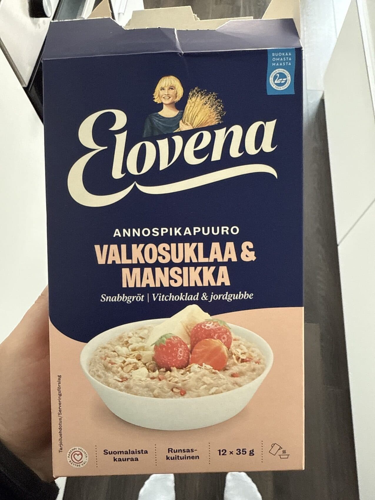 Elovena Annospikaouuro (Valkosuklaa & Mansikka) packshot