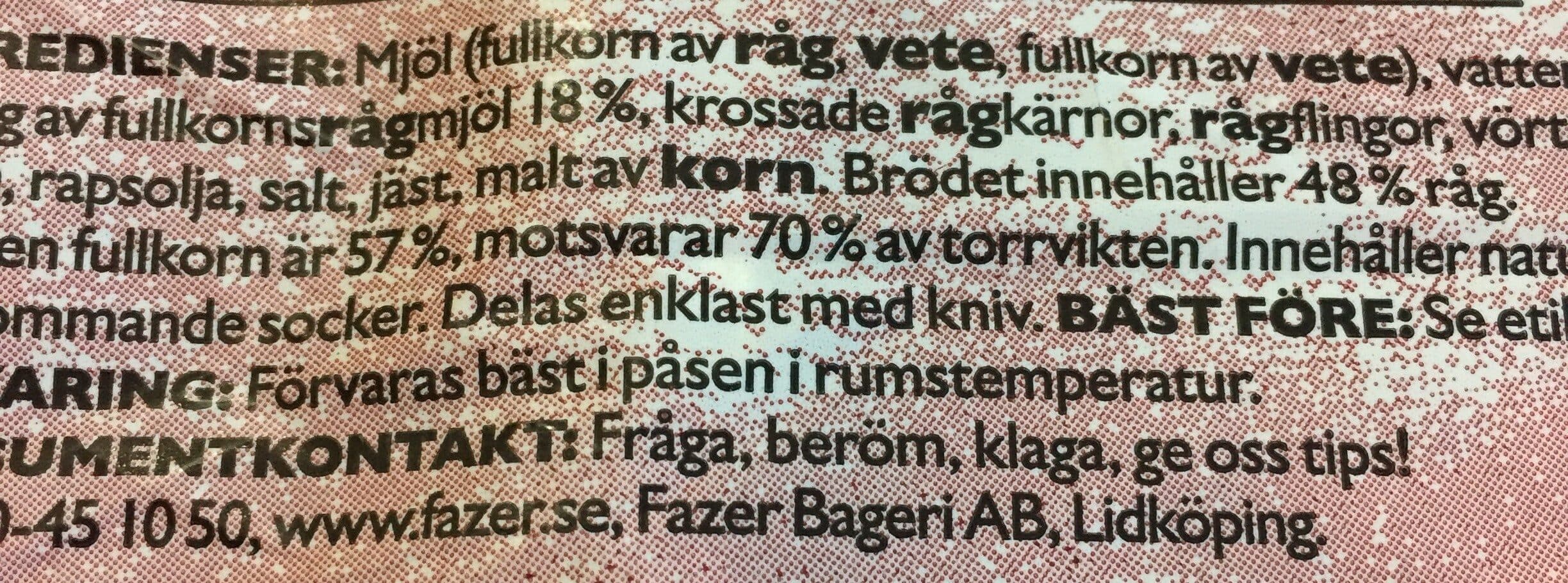 Fazer Rågform packshot