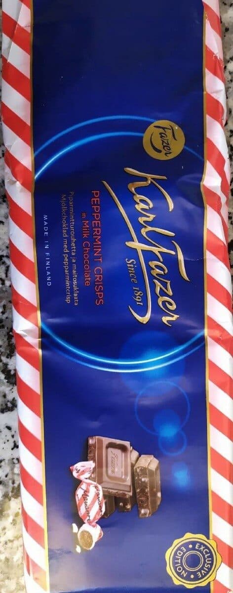 Fazer Karl Fazer Peppermint Crisps in Milk Chocolate packshot
