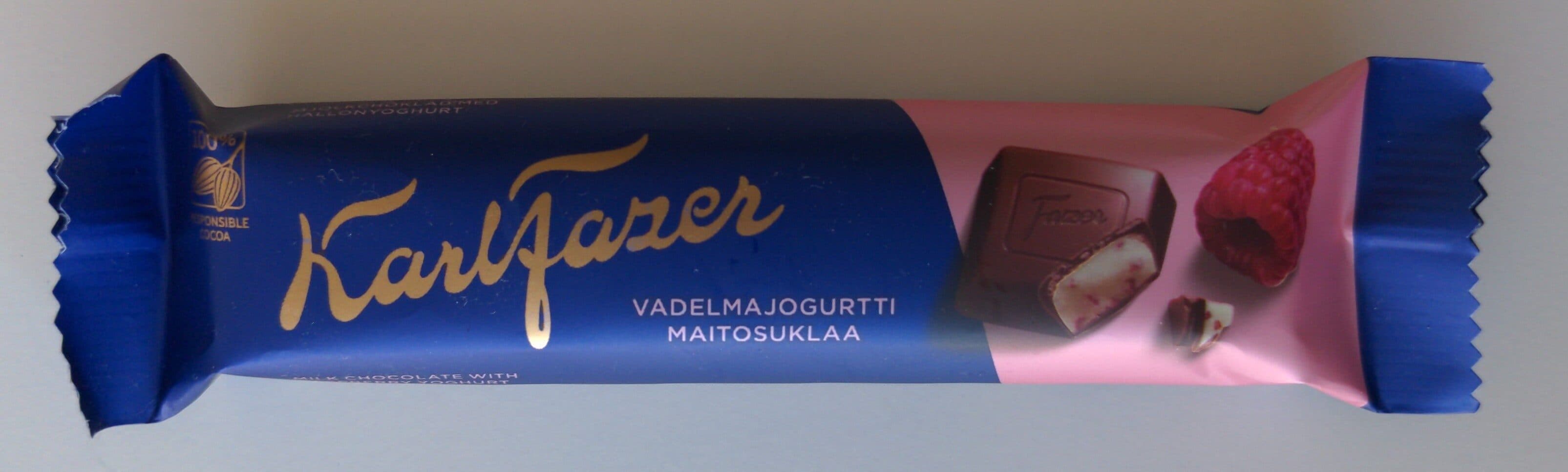 Karl Fazer Karl Fazer vadelmajogurtti maitosuklaa packshot