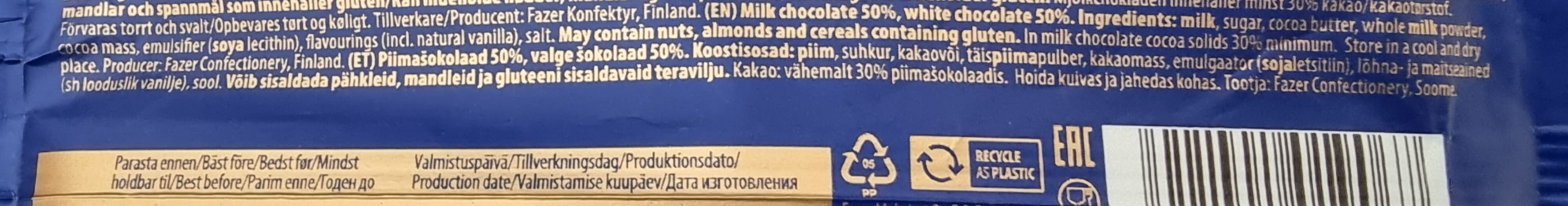 Karl Fazer Milk & White Chocolate packshot