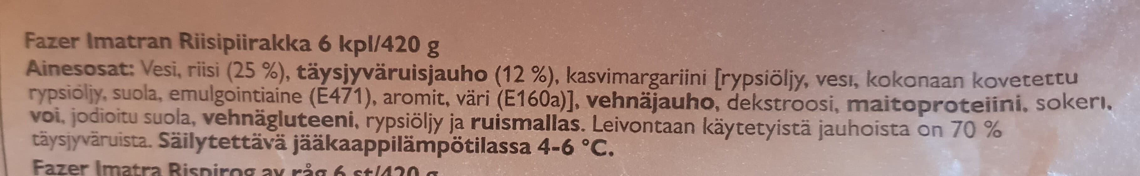 Fazer Imatran Riisipiirakka packshot