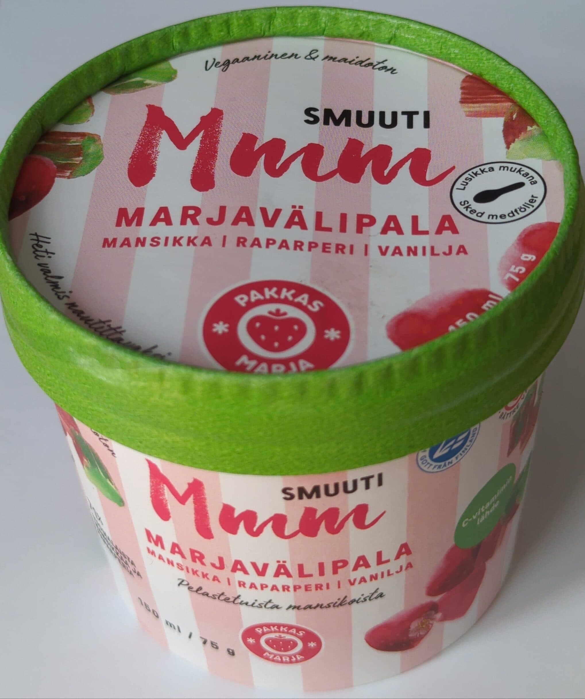 Pakkasmarja Mmm Marjavälipala Mansikka-Raparperi-Vanilja packshot