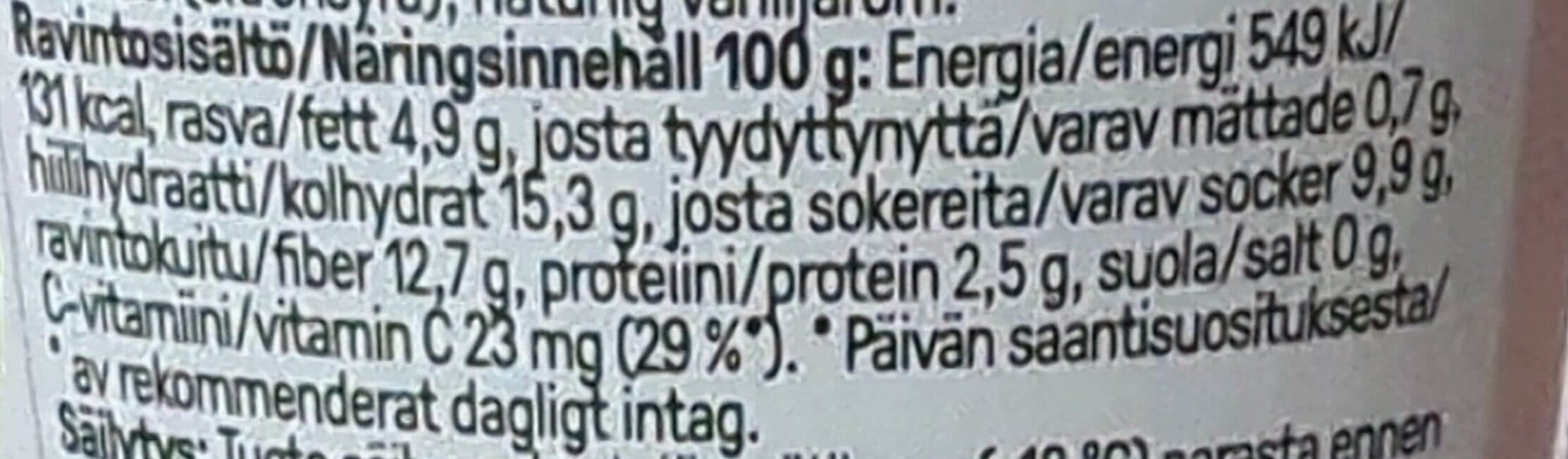 Pakkasmarja Mmm Marjavälipala Mansikka-Raparperi-Vanilja packshot