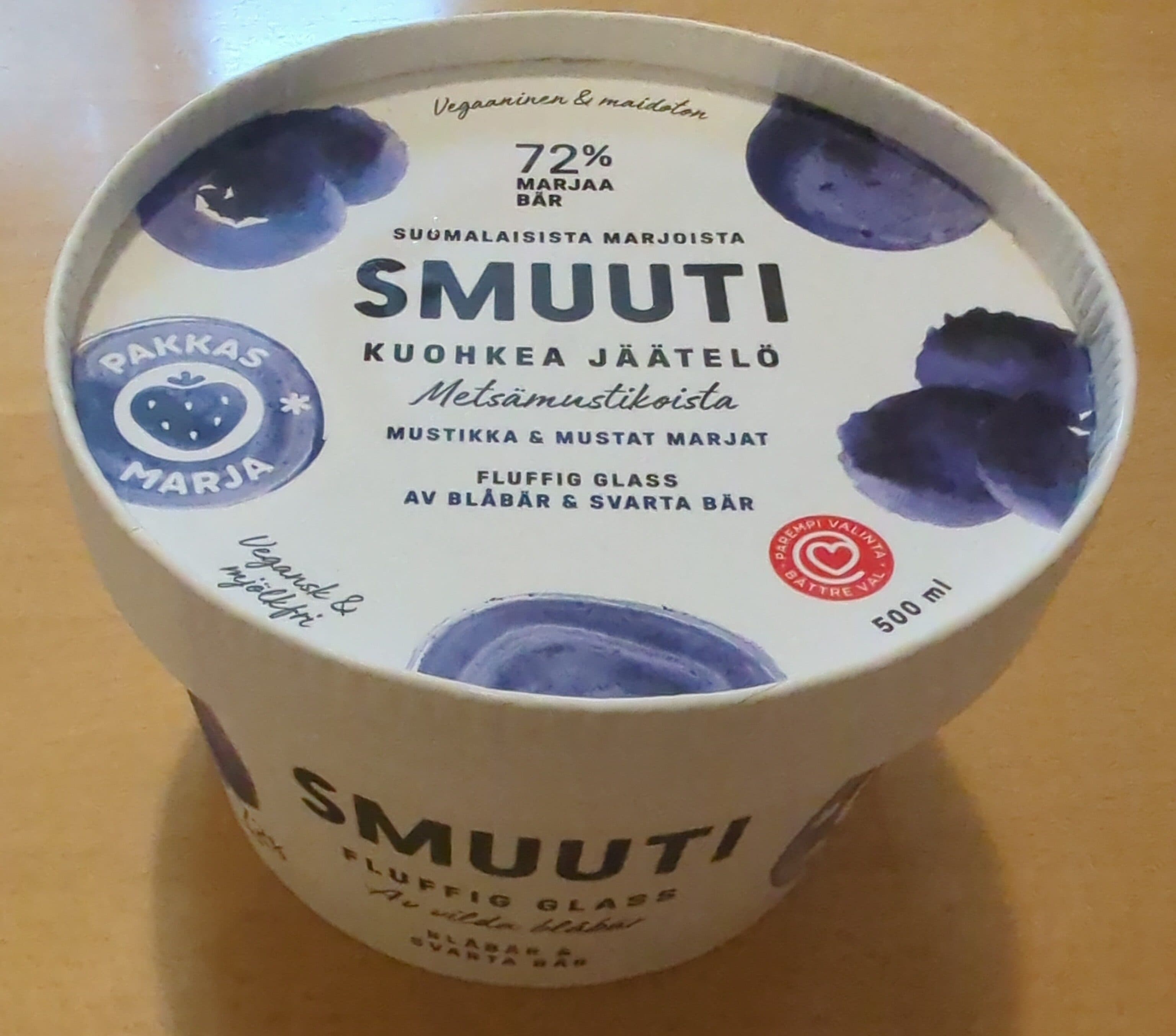 Smuuti Kuohkea jäätelö mustikka & mustat marjat packshot