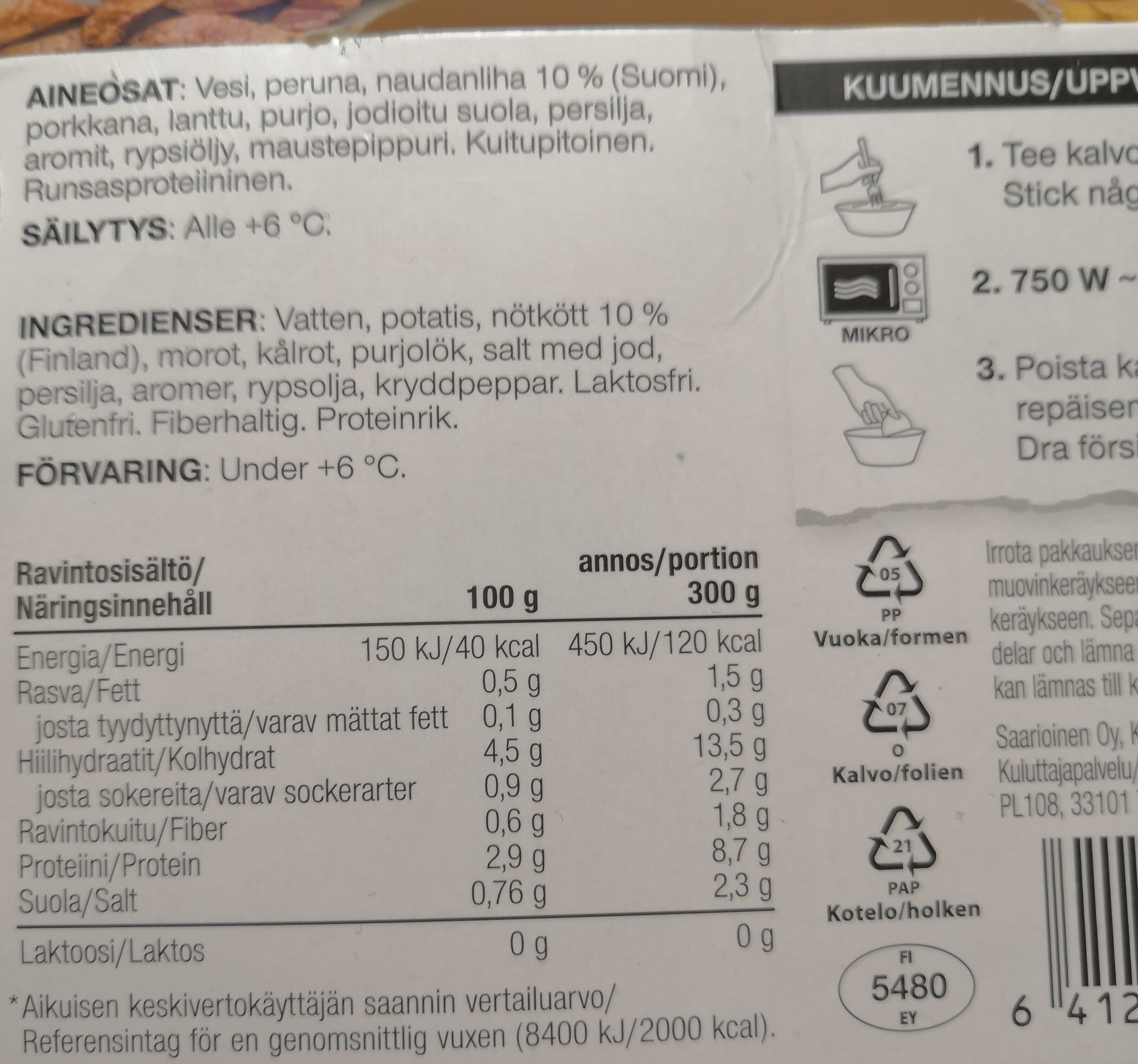 Saarioinen Lihakeitto packshot