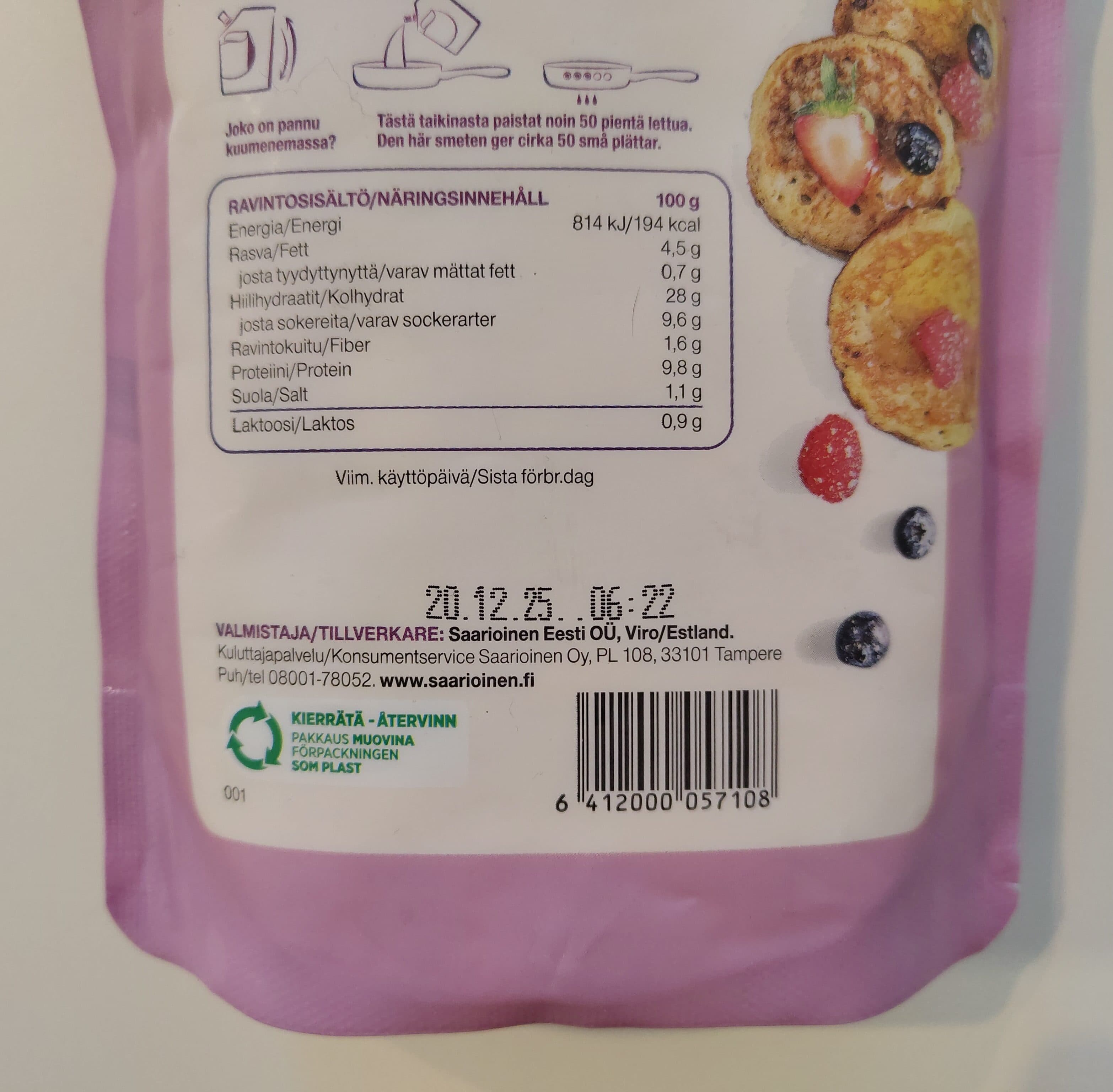Saarioinen Rahkalettutaikina packshot