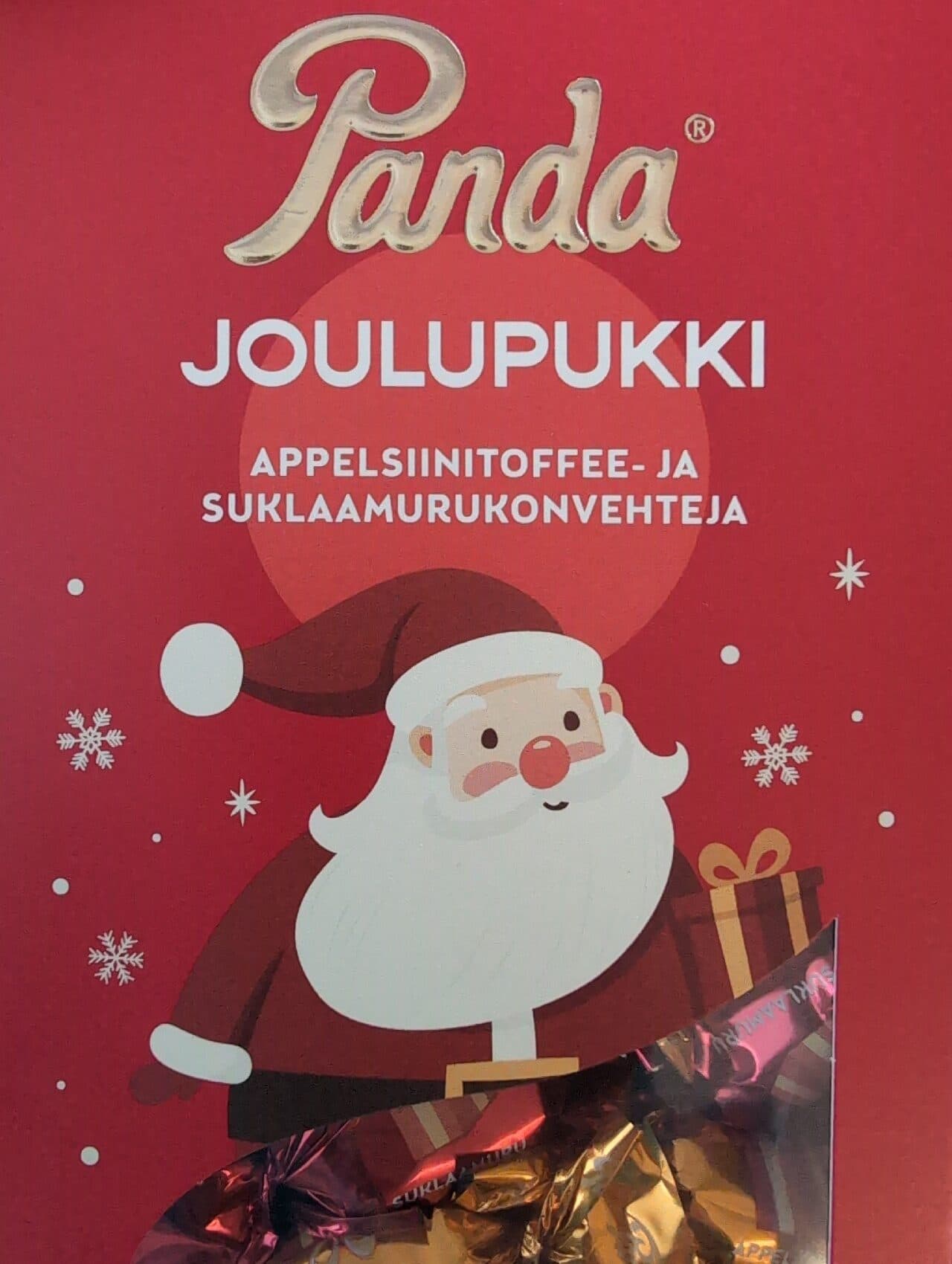Panda Joulupukki -suklaa packshot
