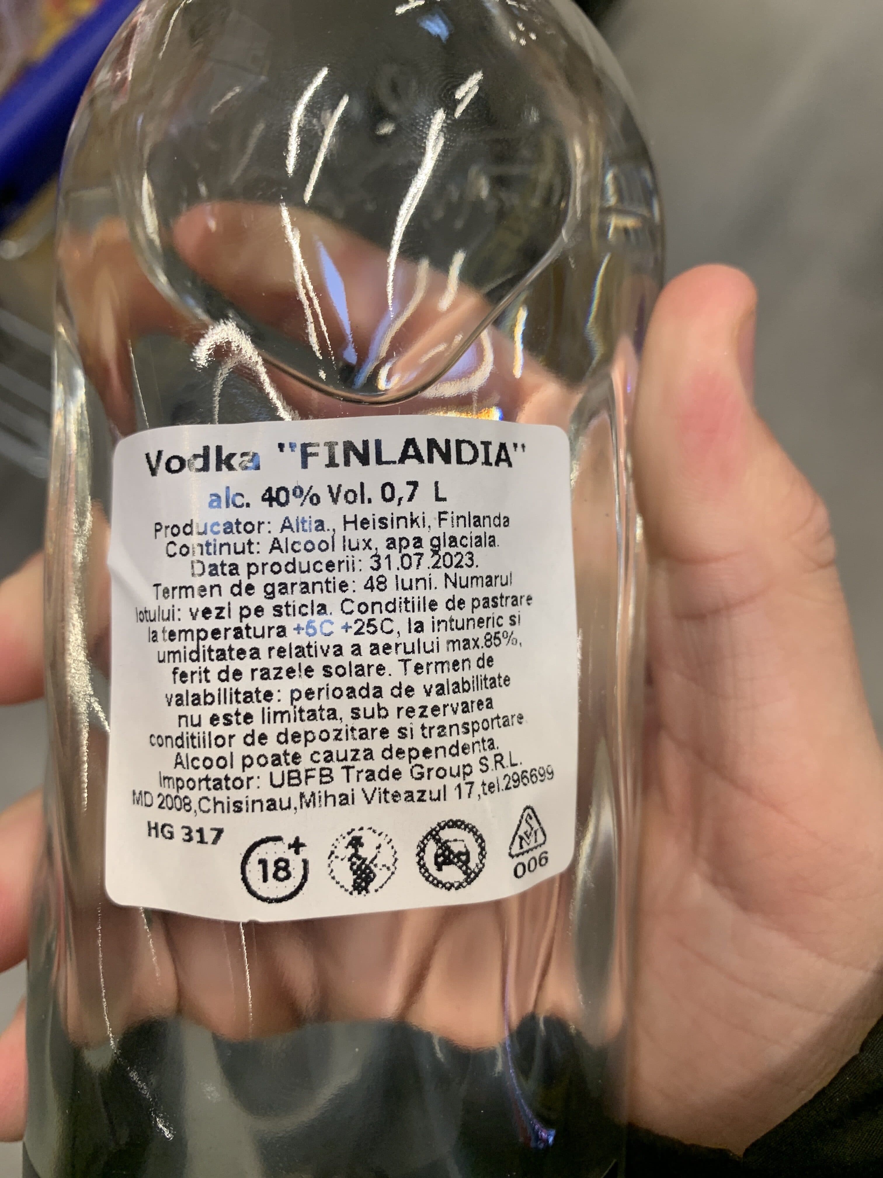 Finlandia Finlandia Vodka packshot
