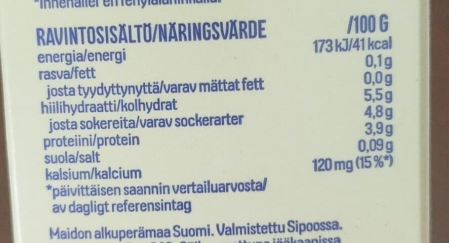 Arla Rasvaton Vanilja Jogurtti packshot