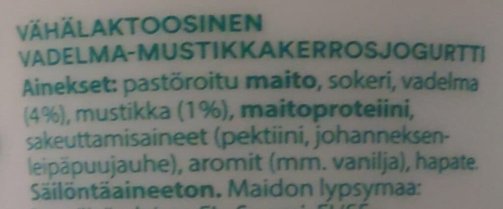 Arla Kalinka Jogurtti Vadelma Mustikka packshot