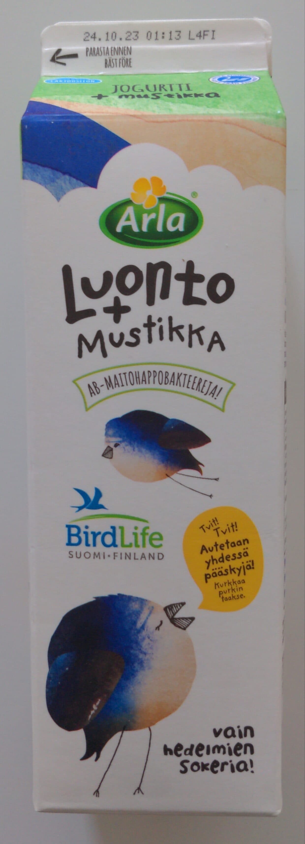 Arla Luonto + mustikka packshot