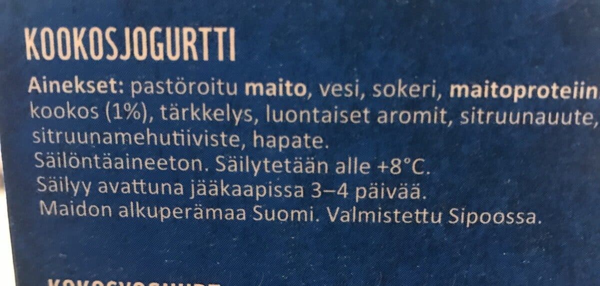 Arla Kookosjogurtti packshot