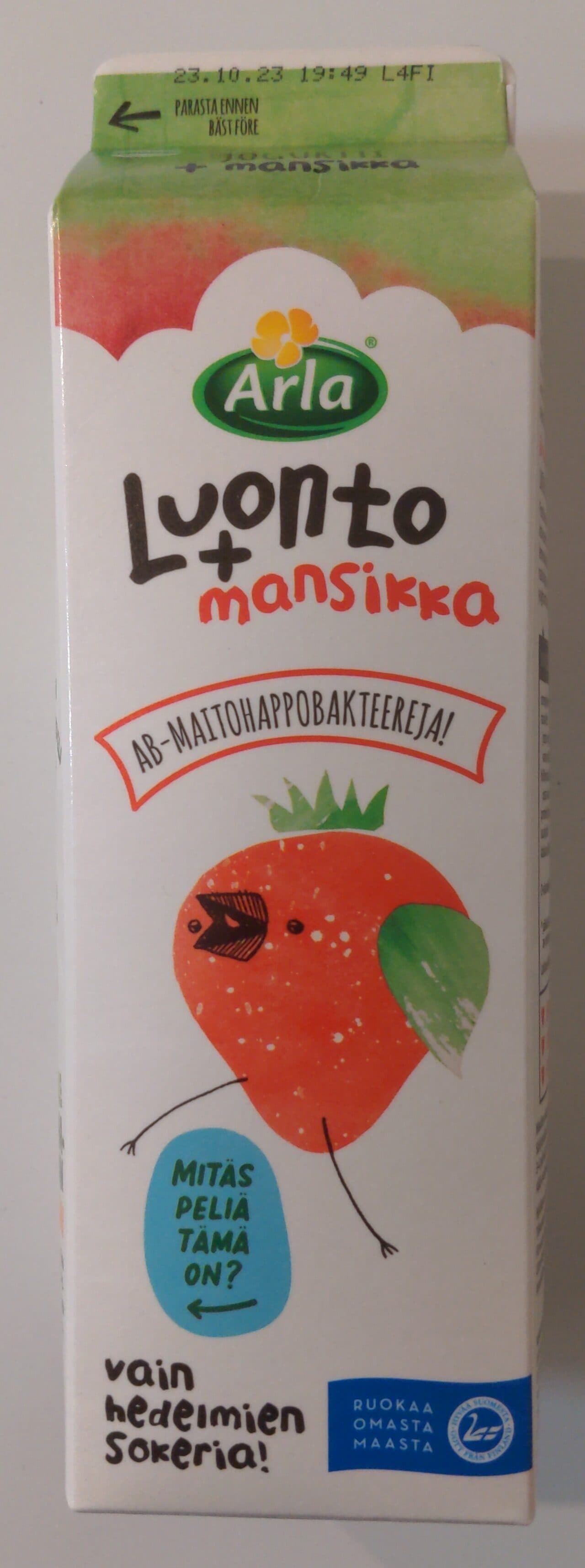 Arla Luonto + mansikka packshot