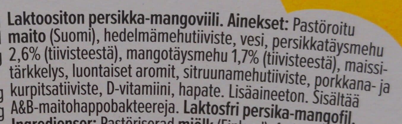 Arla Luonto+ viili persikka-mango packshot