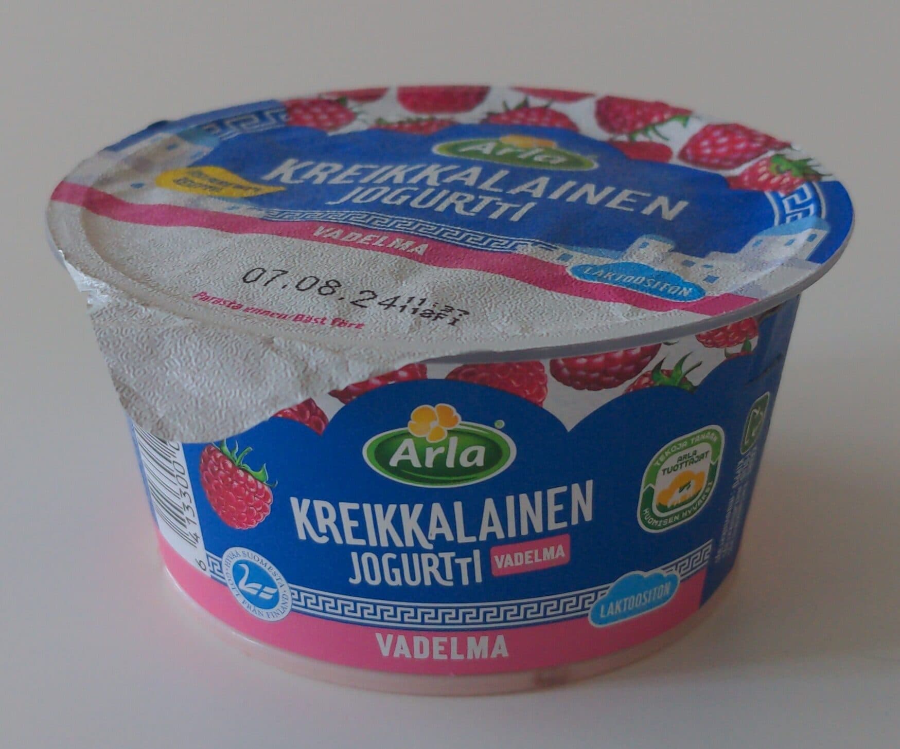 Arla Kreikkalainen Jogurtti vadelma packshot
