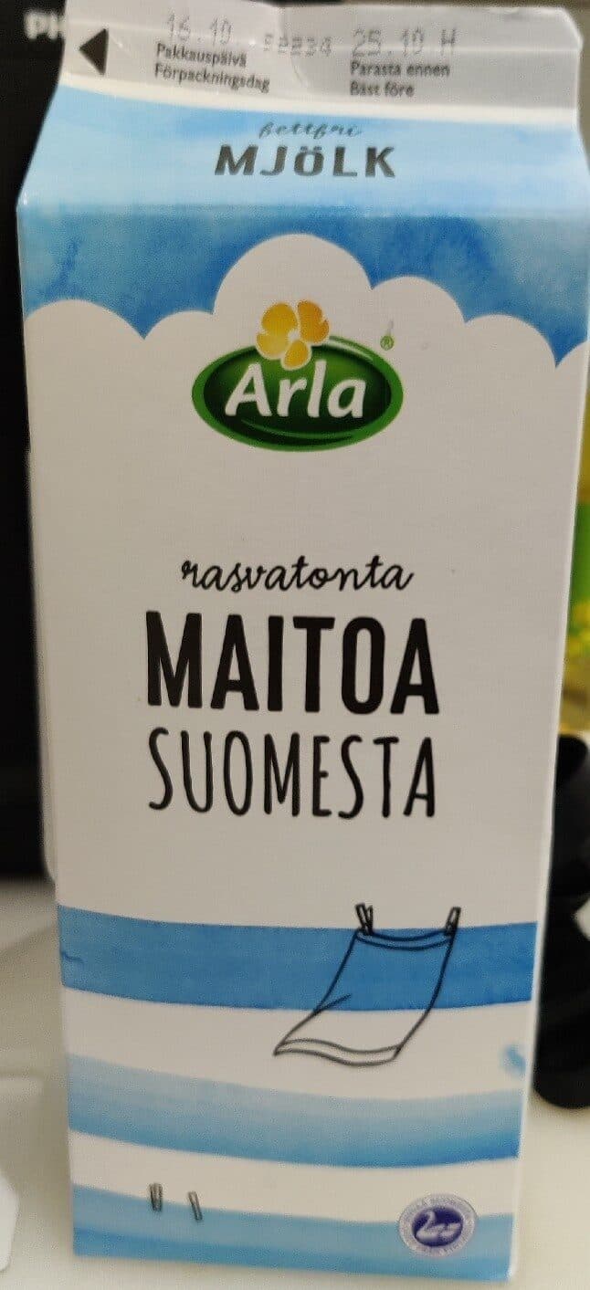 Arla Rasvaton maito packshot