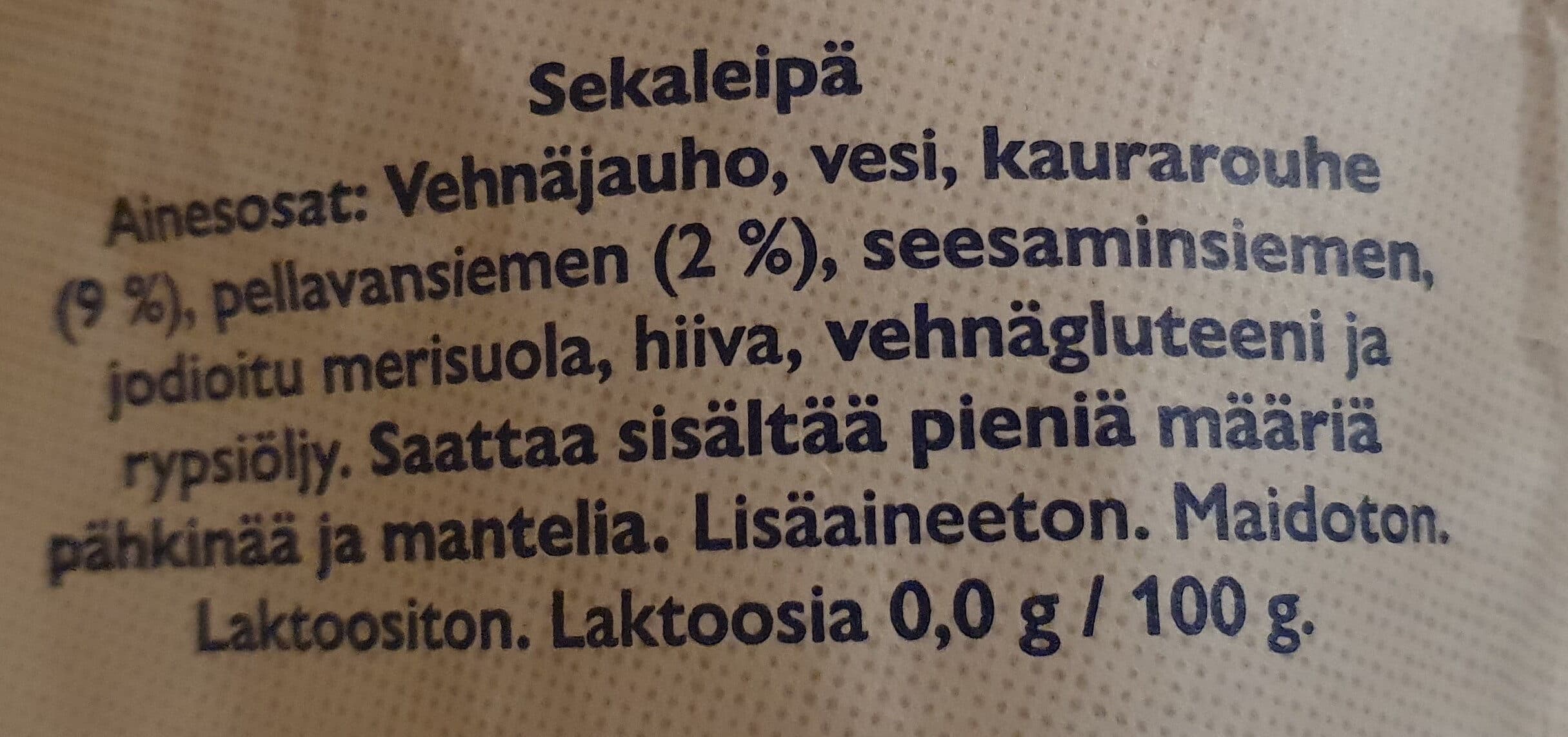 Fazer Leipurit Leipurimestarin Kaura-pellavaleipä packshot