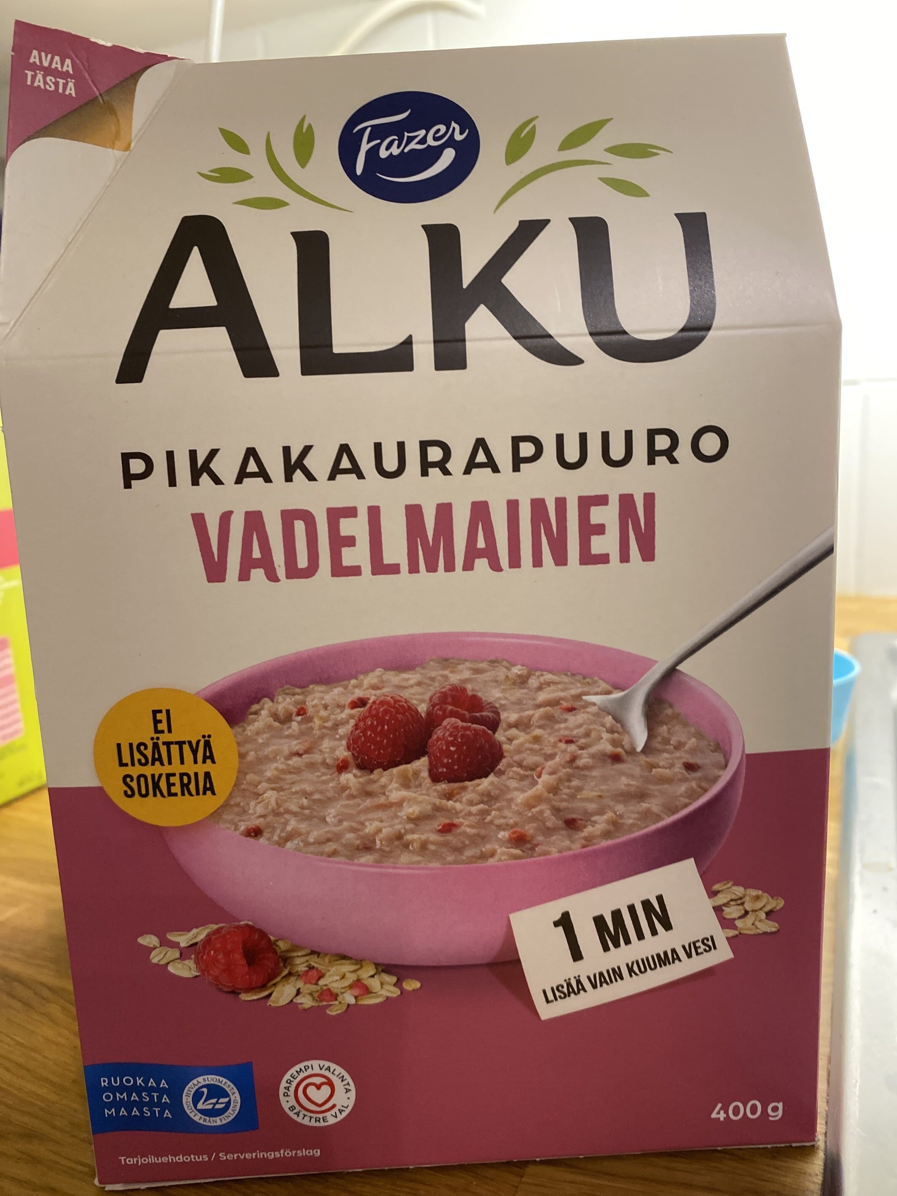Fazer Alku Pikakaurapuuro Vadelmainen packshot