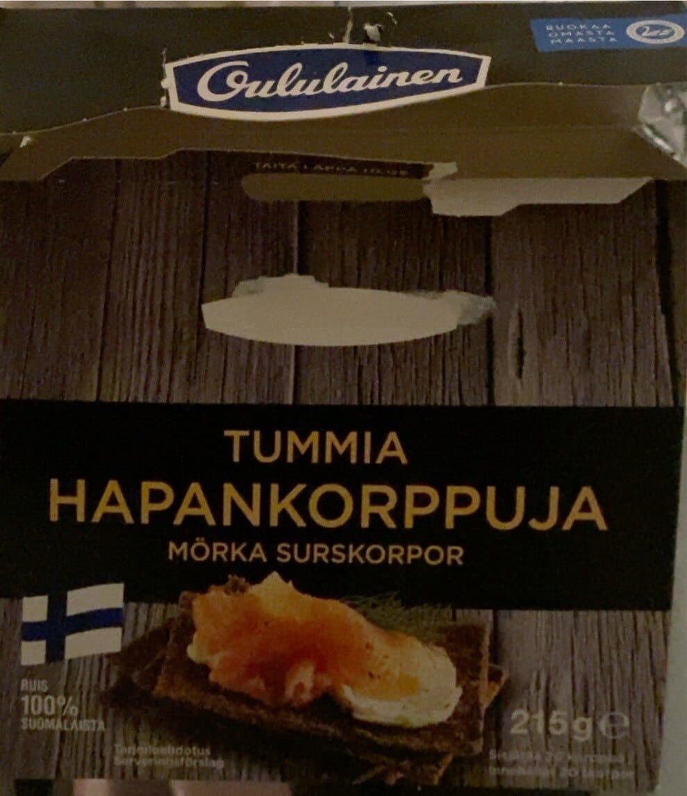 Fruit And Go Squeezer Oululainen Tummia Hapankorppuja 215G Hapankorppu packshot