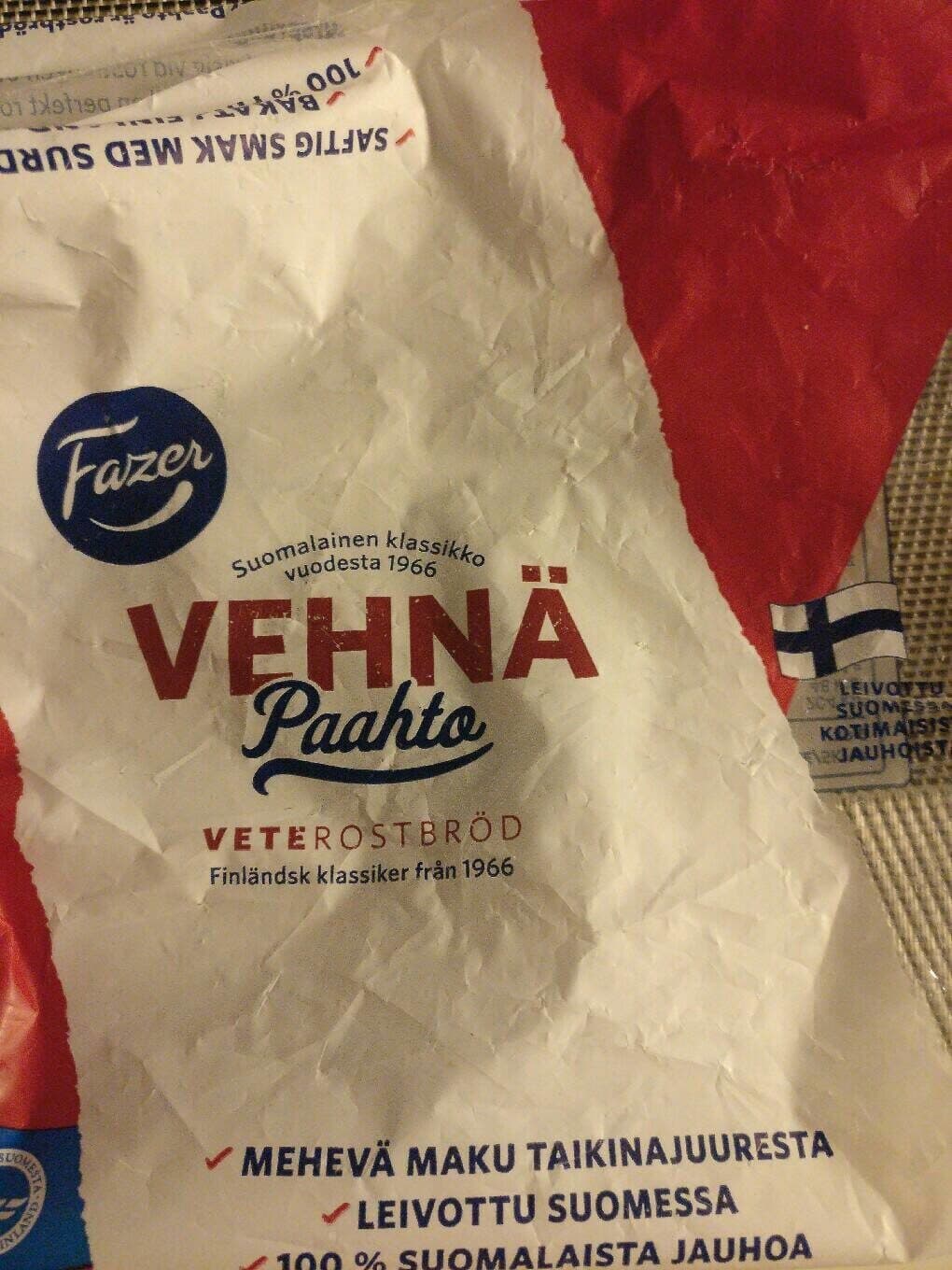 Fazer Vehnä paahto packshot