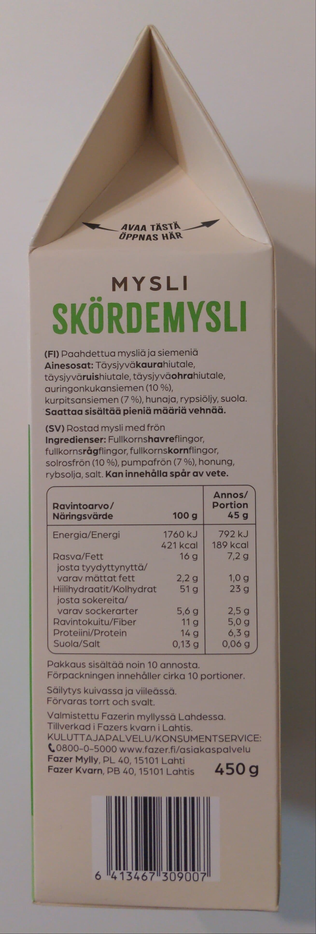 Fazer Muesli Alku packshot