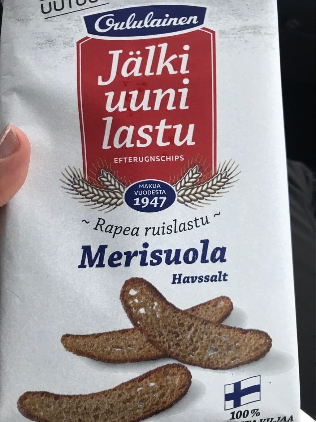 Oululainen Jälkiuunilastu Merisuola packshot