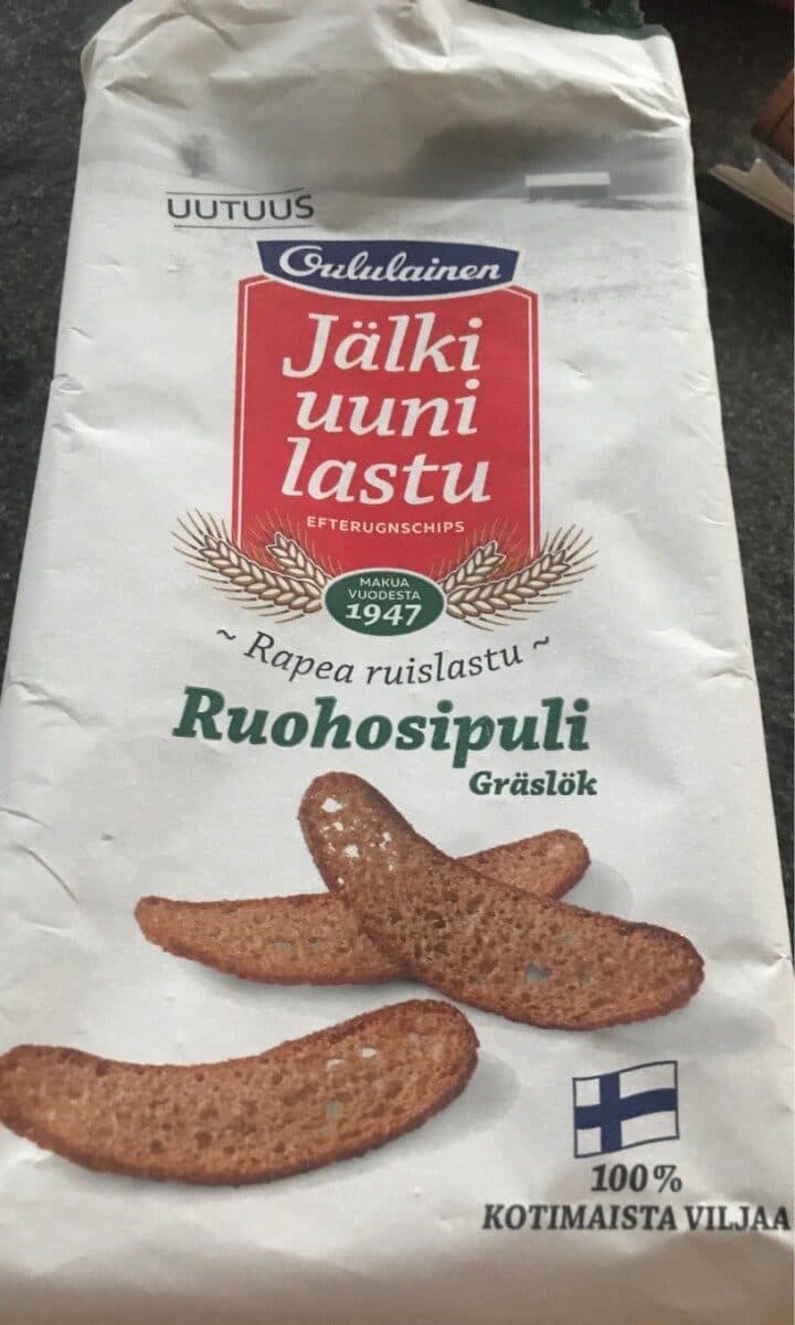 Oululainen Jälkiuunilastu Ruohosipuli packshot