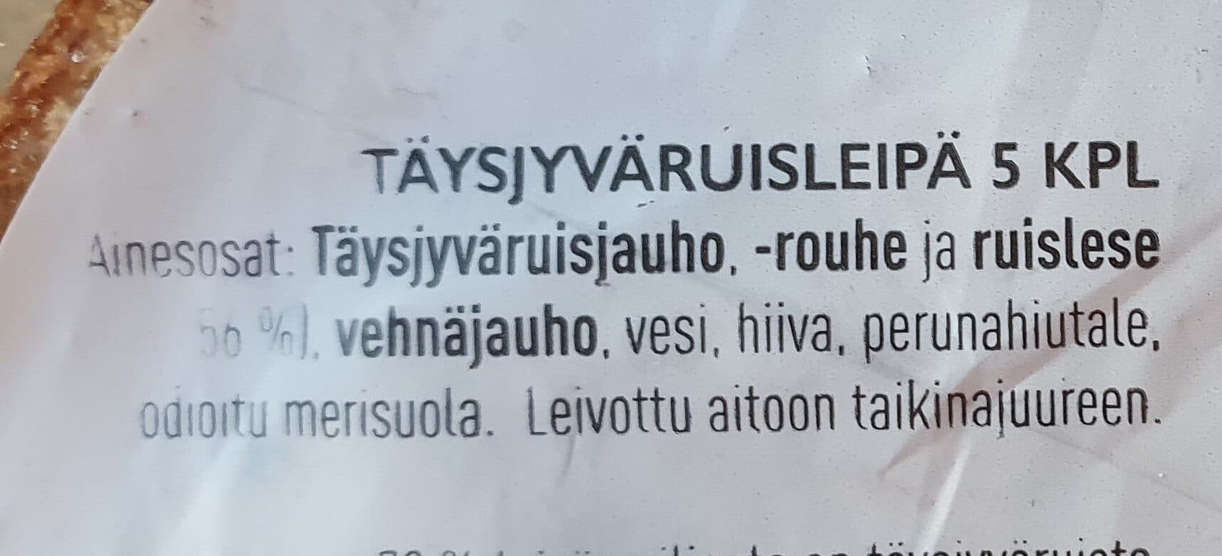 Oululainen Reissumies Tosi Ohut Ruis packshot