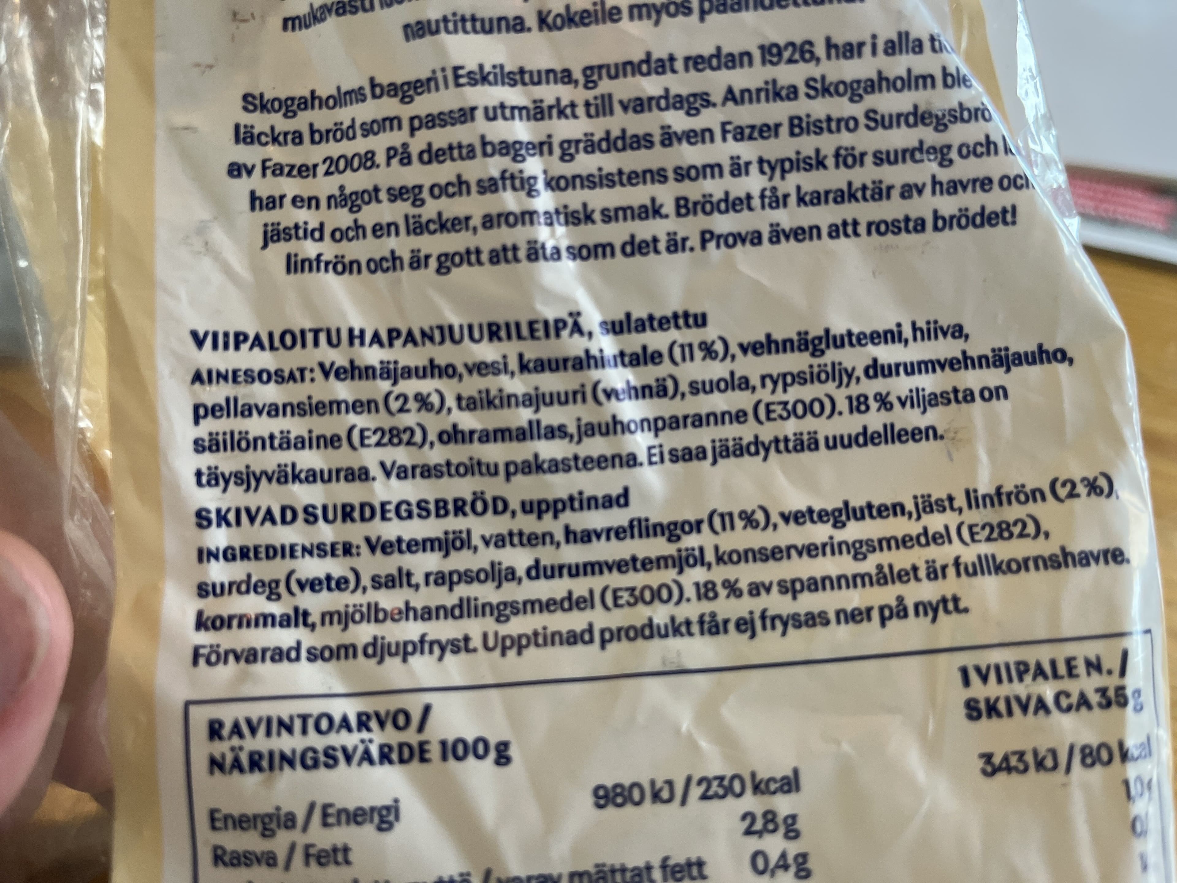 Fazer Bistro Hapanjuurileipä packshot