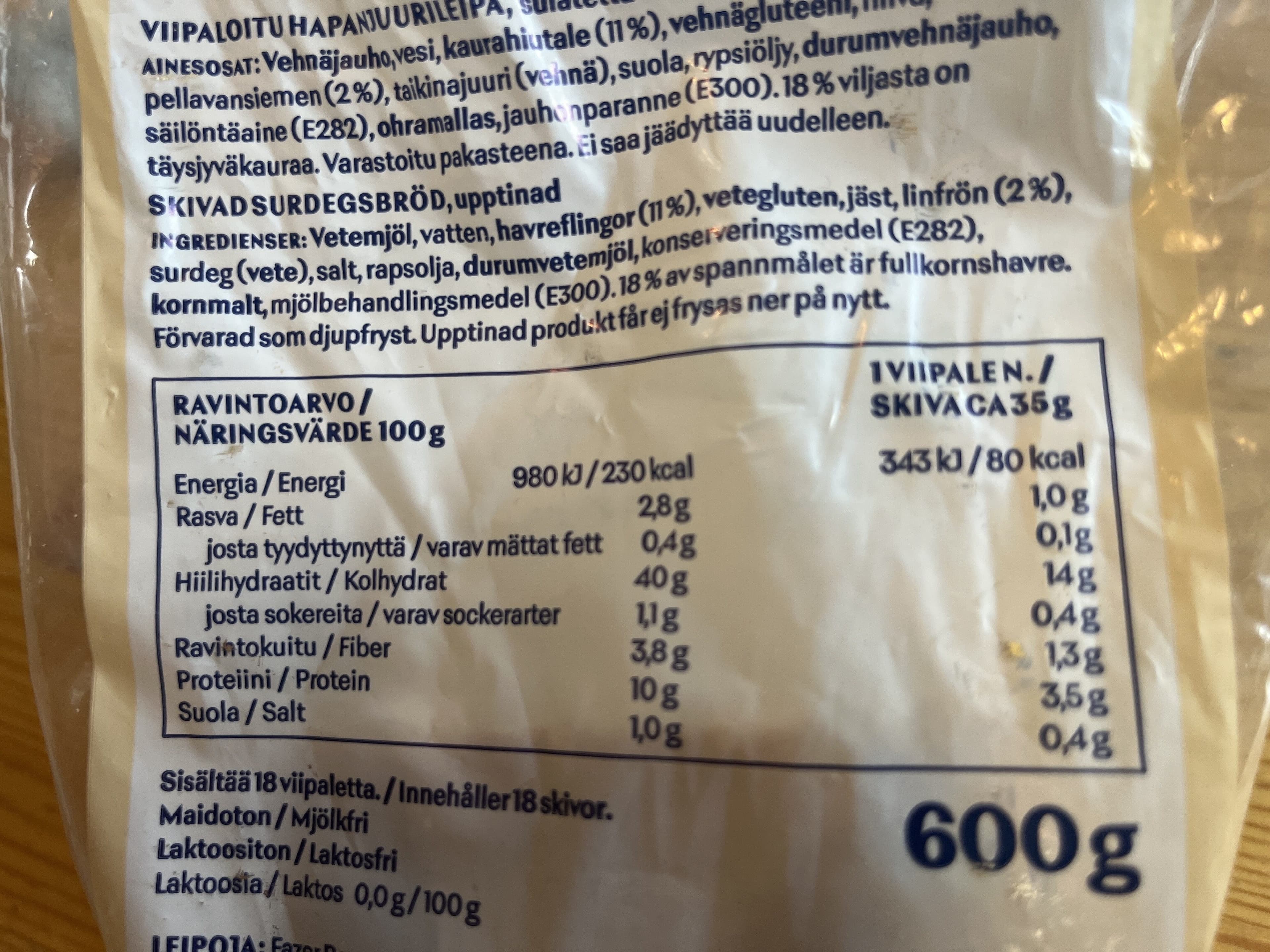 Fazer Bistro Hapanjuurileipä packshot