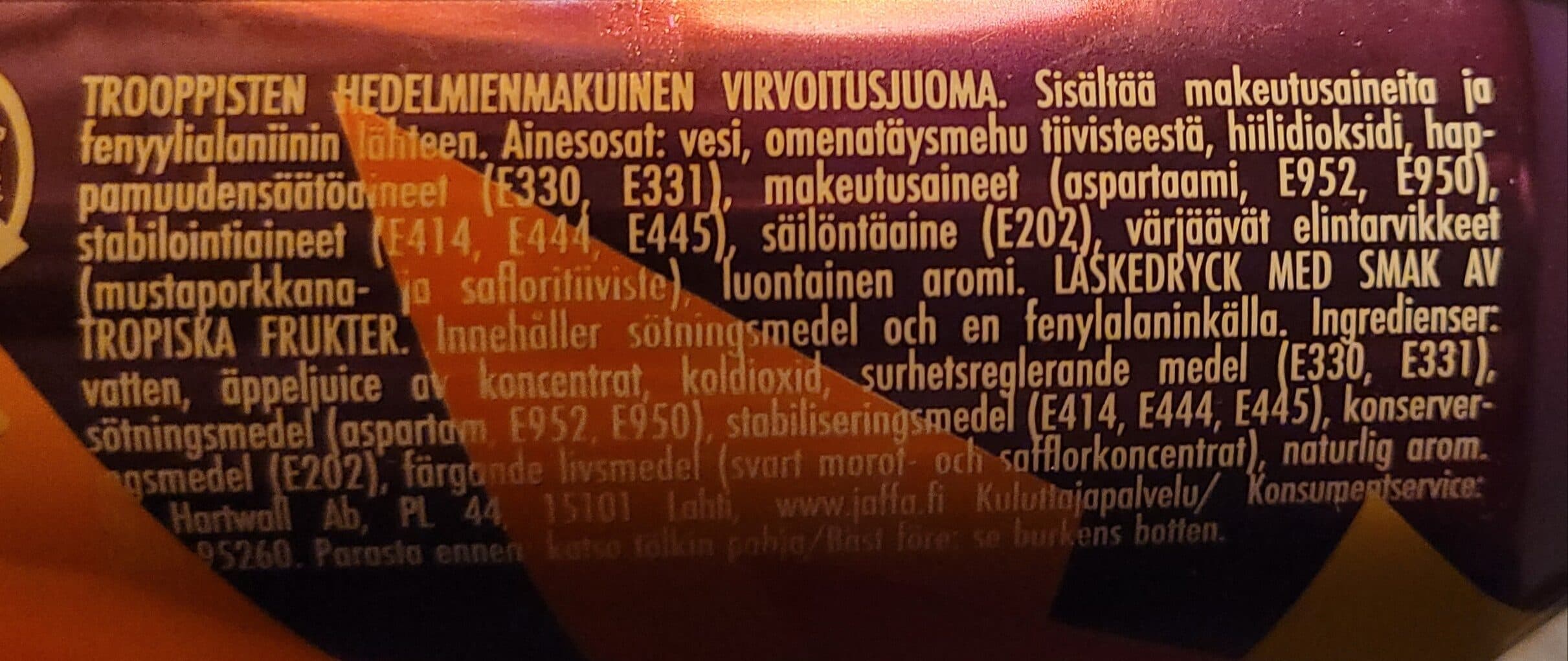 Hartwall Jaffa hedelmäpommi packshot
