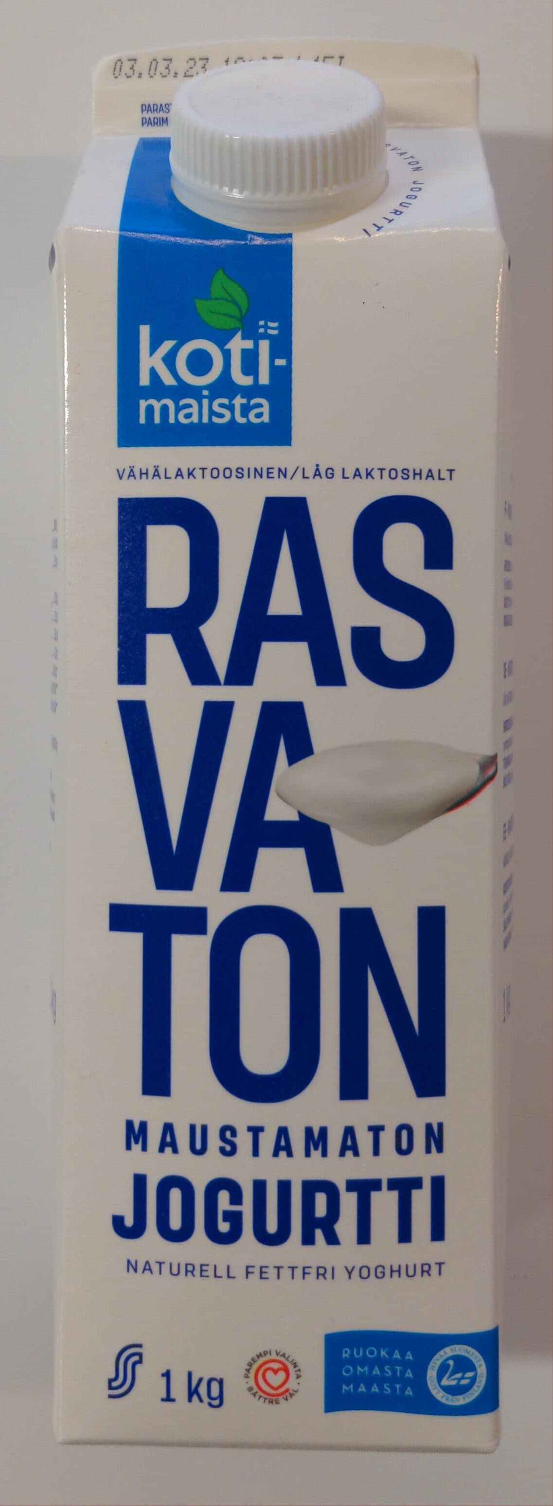 Kotimaista Rasvaton maustamaton jogurtti packshot