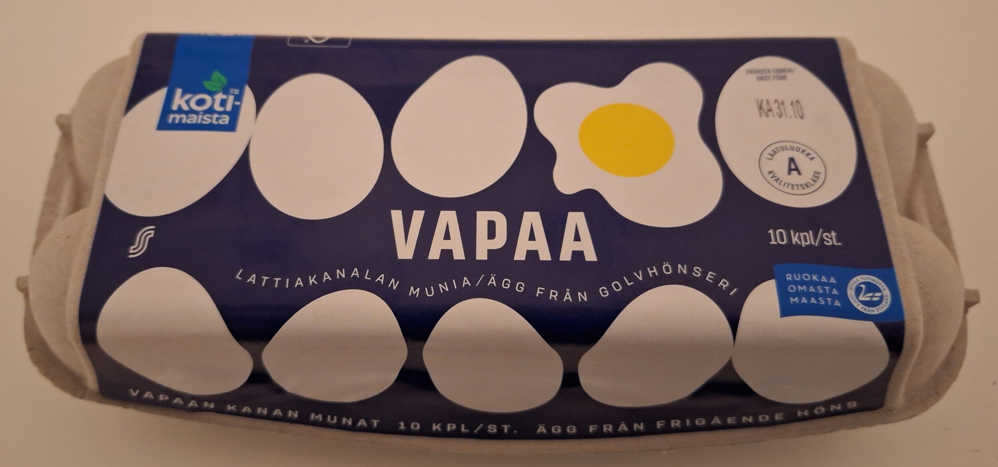Kotimaista Kotimaista vapaan kanan munat 10 kpl packshot