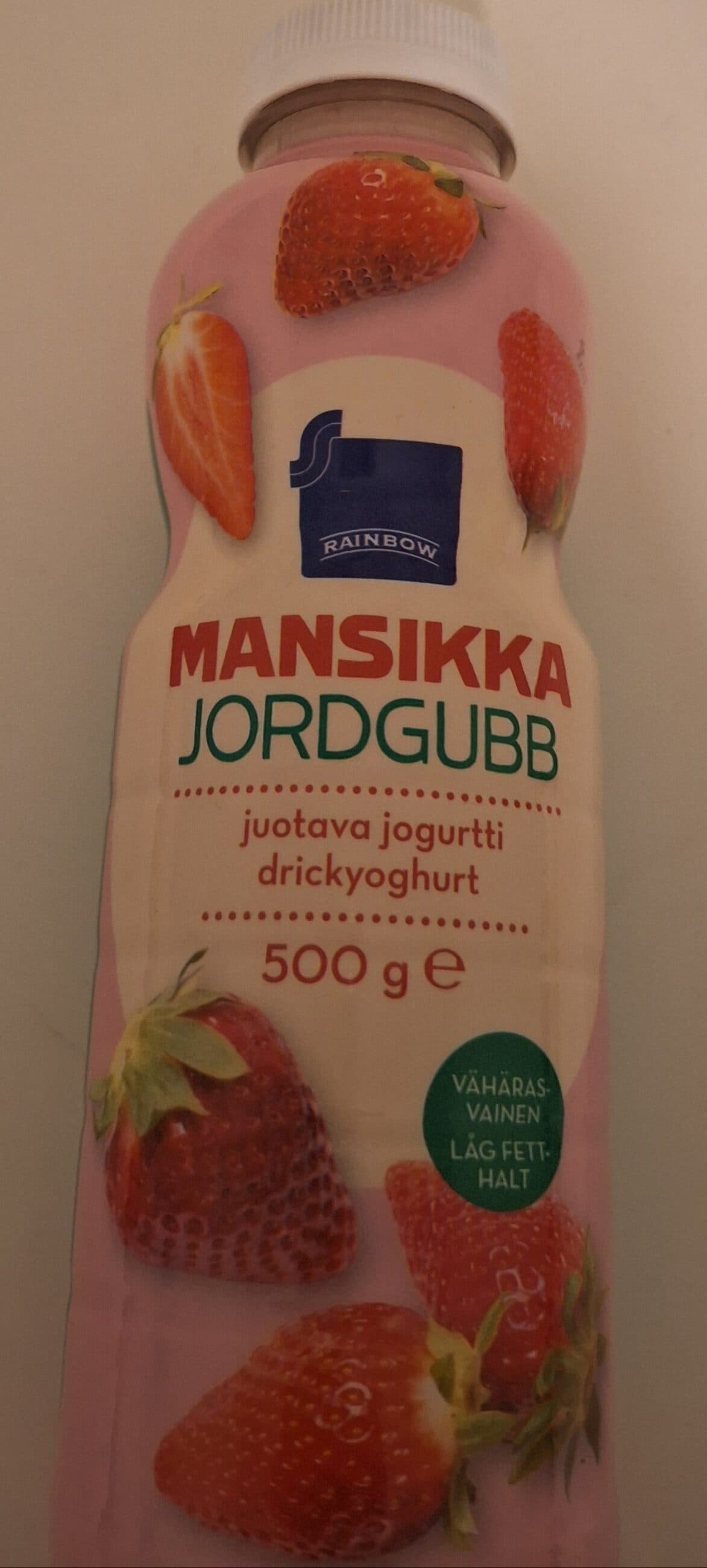 Rainbow Mansikka juotava jogurtti packshot
