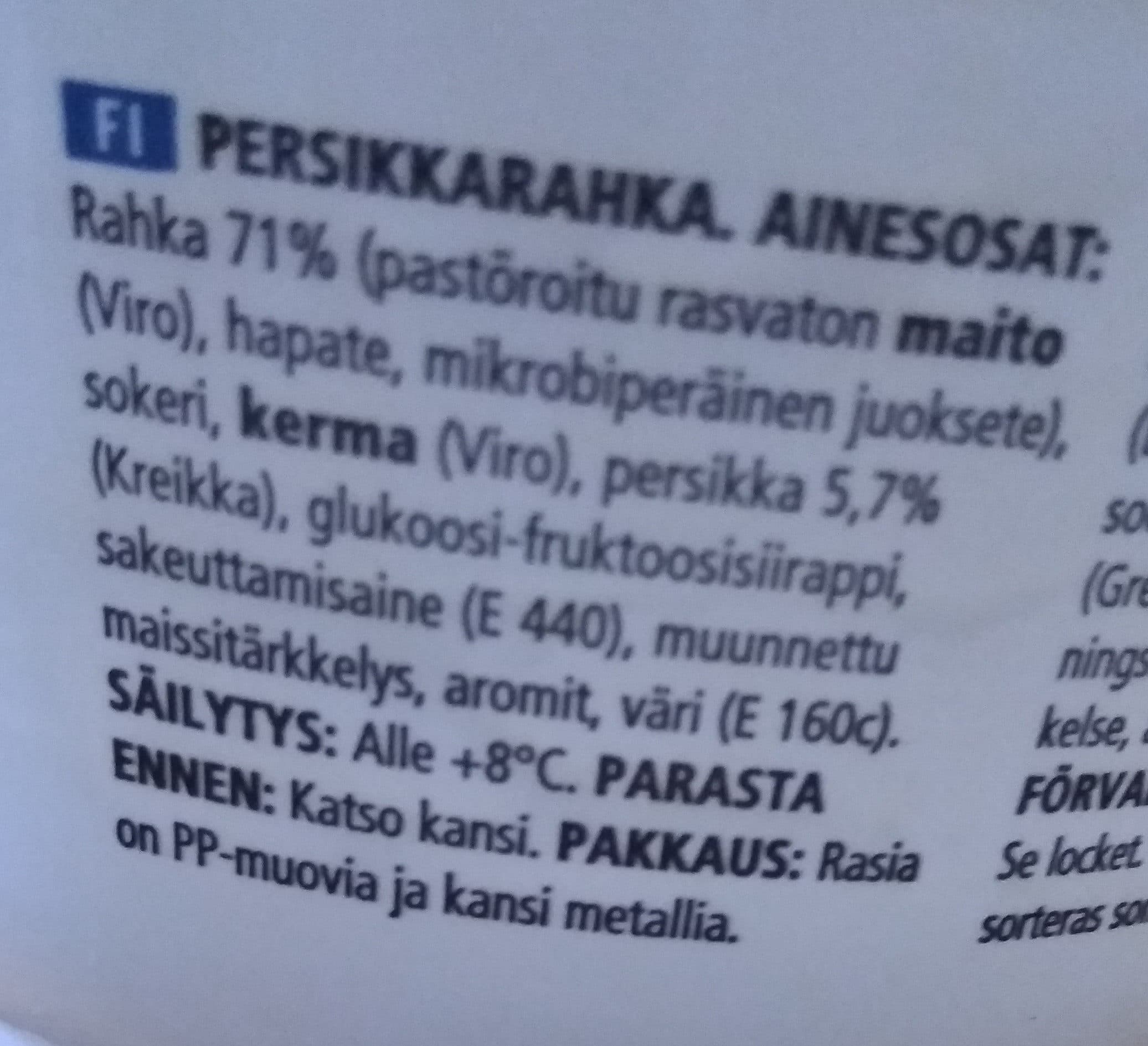 Rainbow Persikkarahka packshot