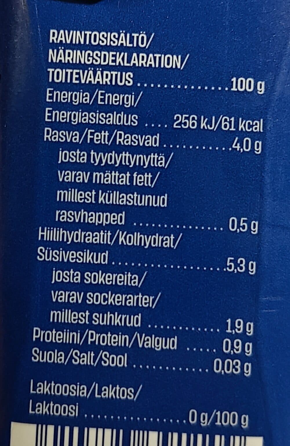 Kotimaista Laktoositon Ruoka 4% Kasvirasvasekoite packshot