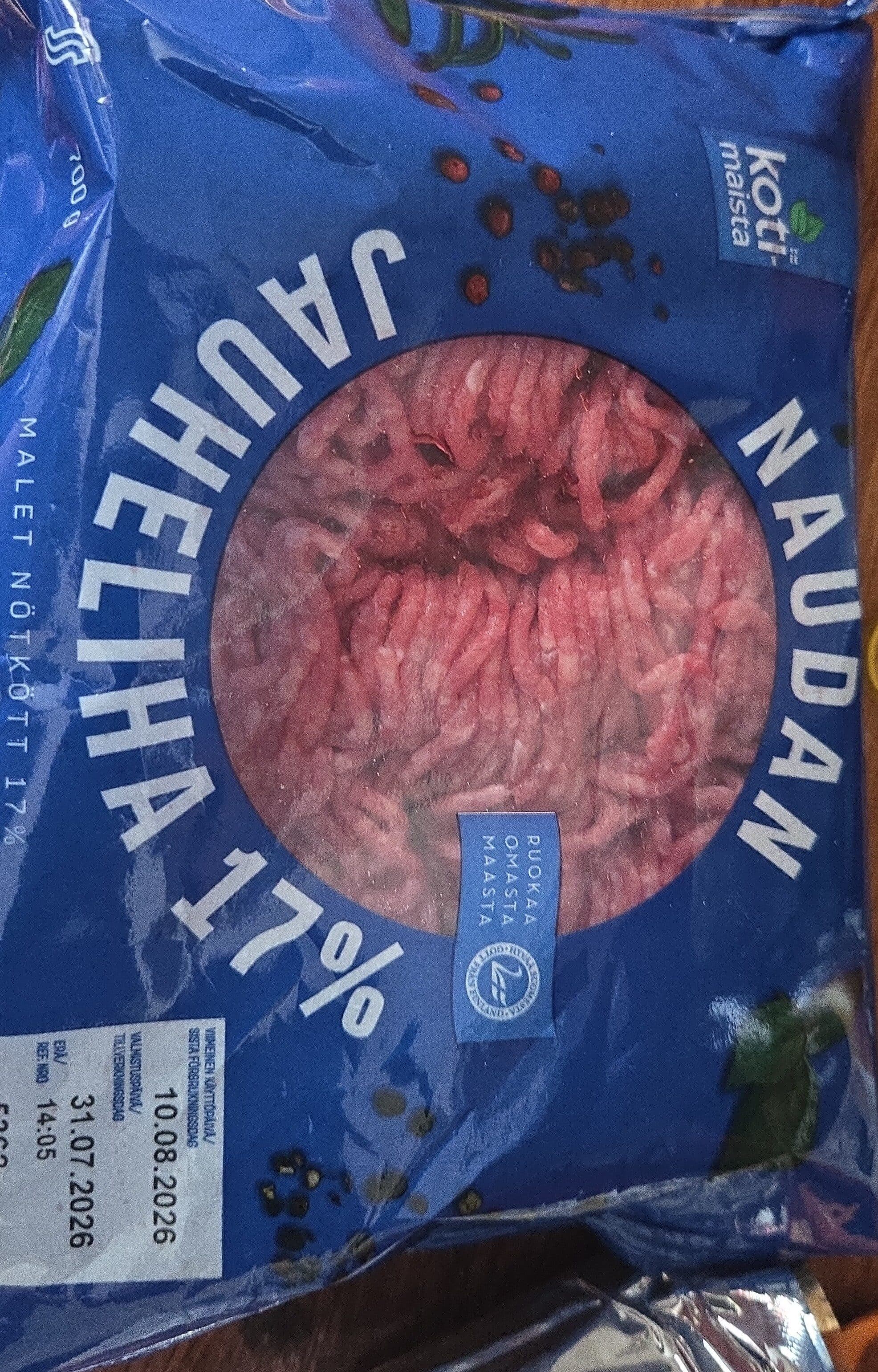Kotimaista Naudan Jauheliha 17% packshot
