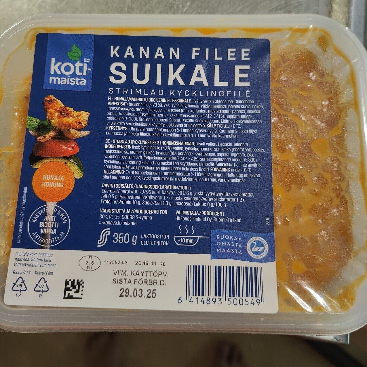 Kotimaista Hunajamarinoitu Broilerin Fileesuikale packshot