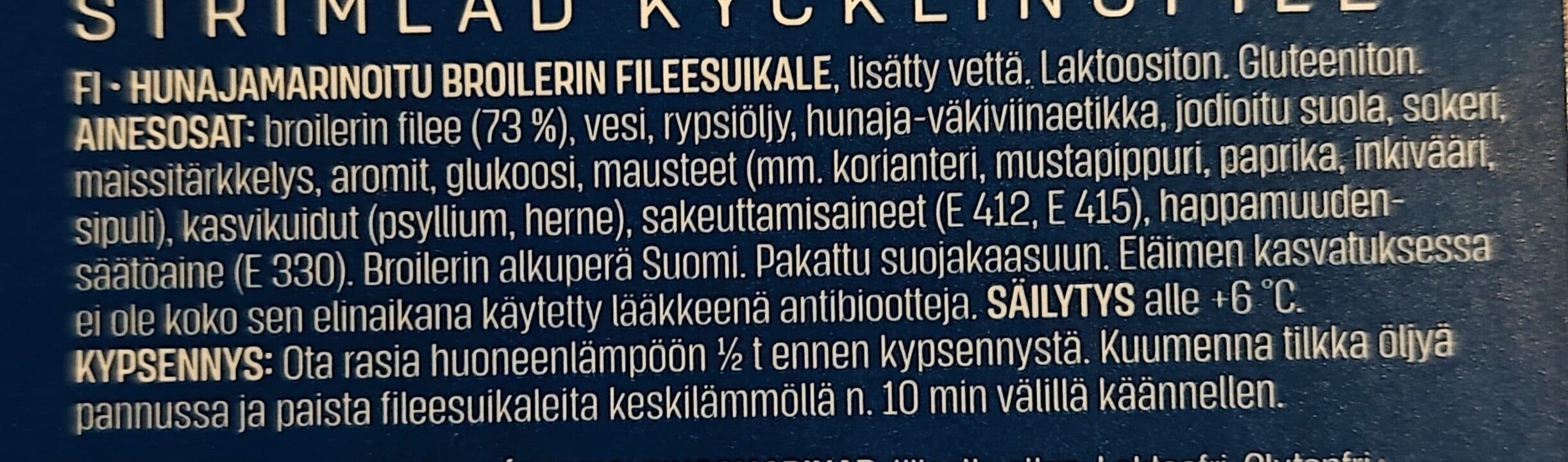 Kotimaista Hunajamarinoitu Broilerin Fileesuikale packshot