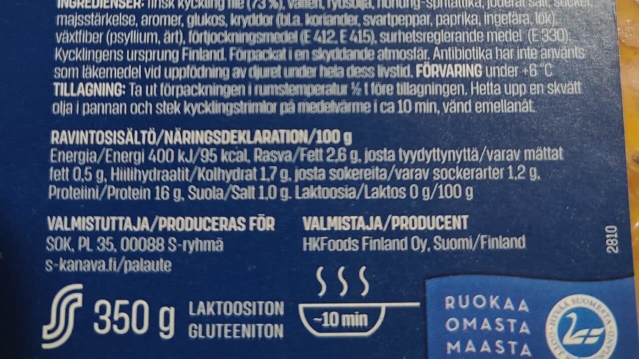 Kotimaista Hunajamarinoitu Broilerin Fileesuikale packshot